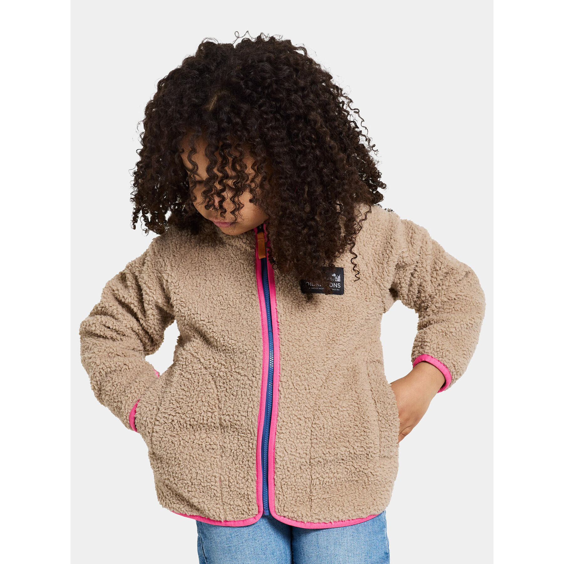 Didriksons Mikina Gibbs Kids Full-Zip 504992 Béžová Regular Fit - Pepit.sk