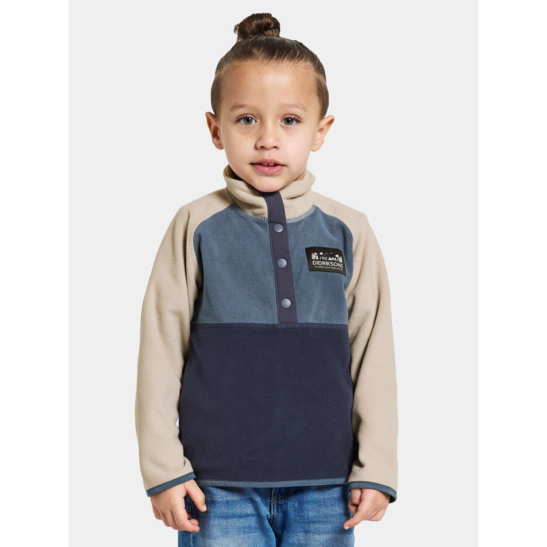 Didriksons Mikina Monte Kids Half Butt 505008 Tmavomodrá Regular Fit - Pepit.sk