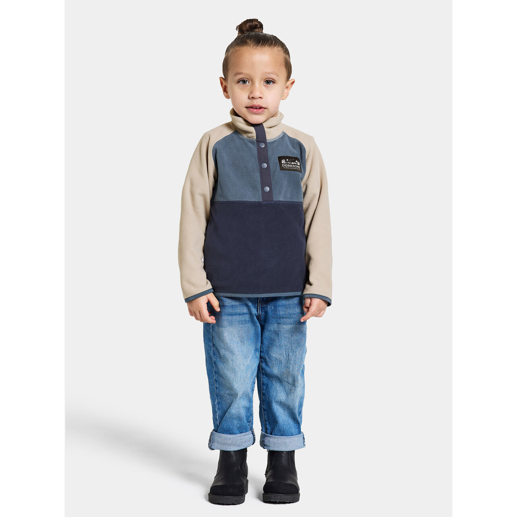 Didriksons Mikina Monte Kids Half Butt 505008 Tmavomodrá Regular Fit - Pepit.sk