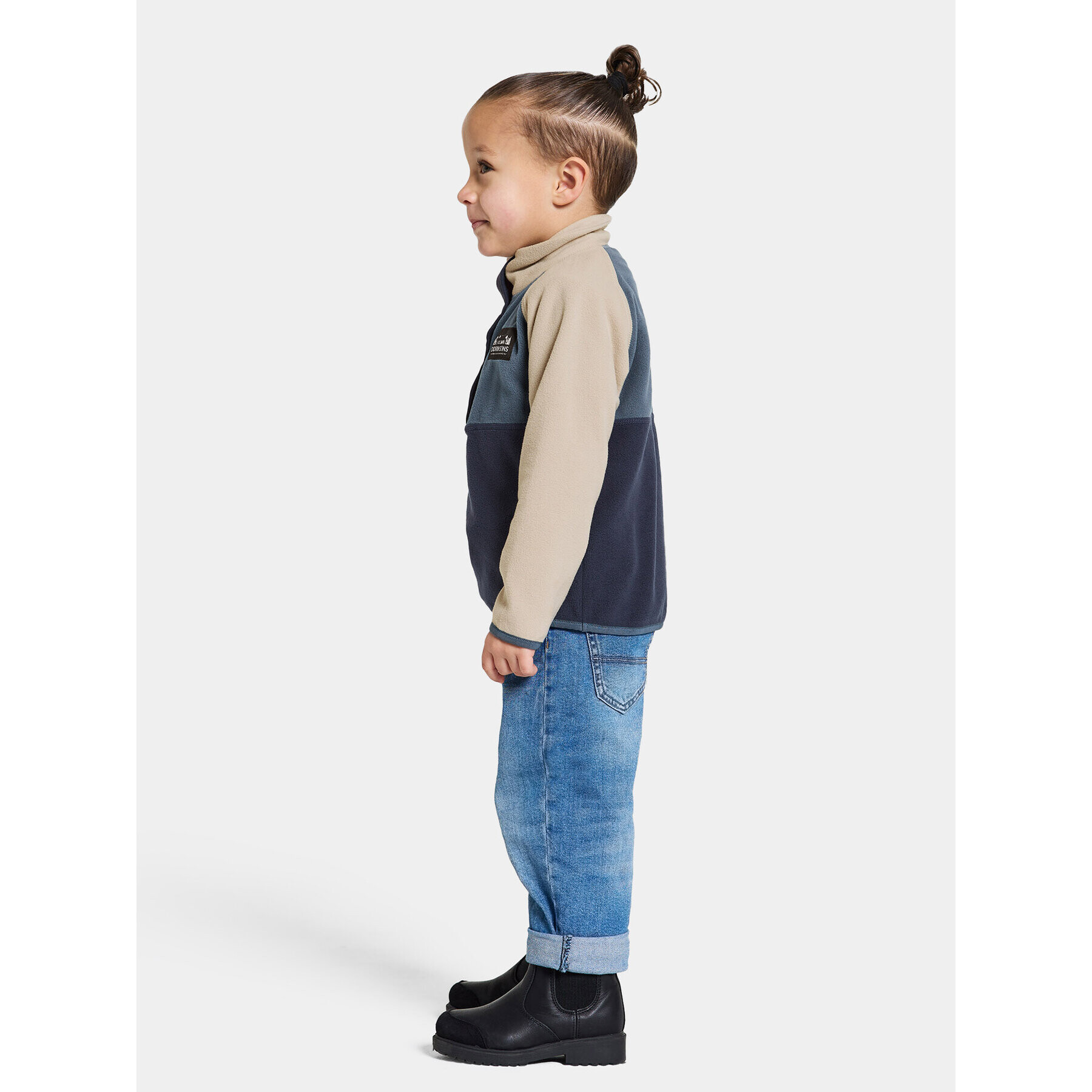 Didriksons Mikina Monte Kids Half Butt 505008 Tmavomodrá Regular Fit - Pepit.sk