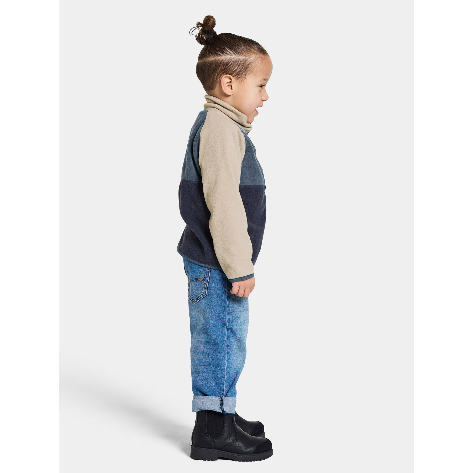 Didriksons Mikina Monte Kids Half Butt 505008 Tmavomodrá Regular Fit - Pepit.sk