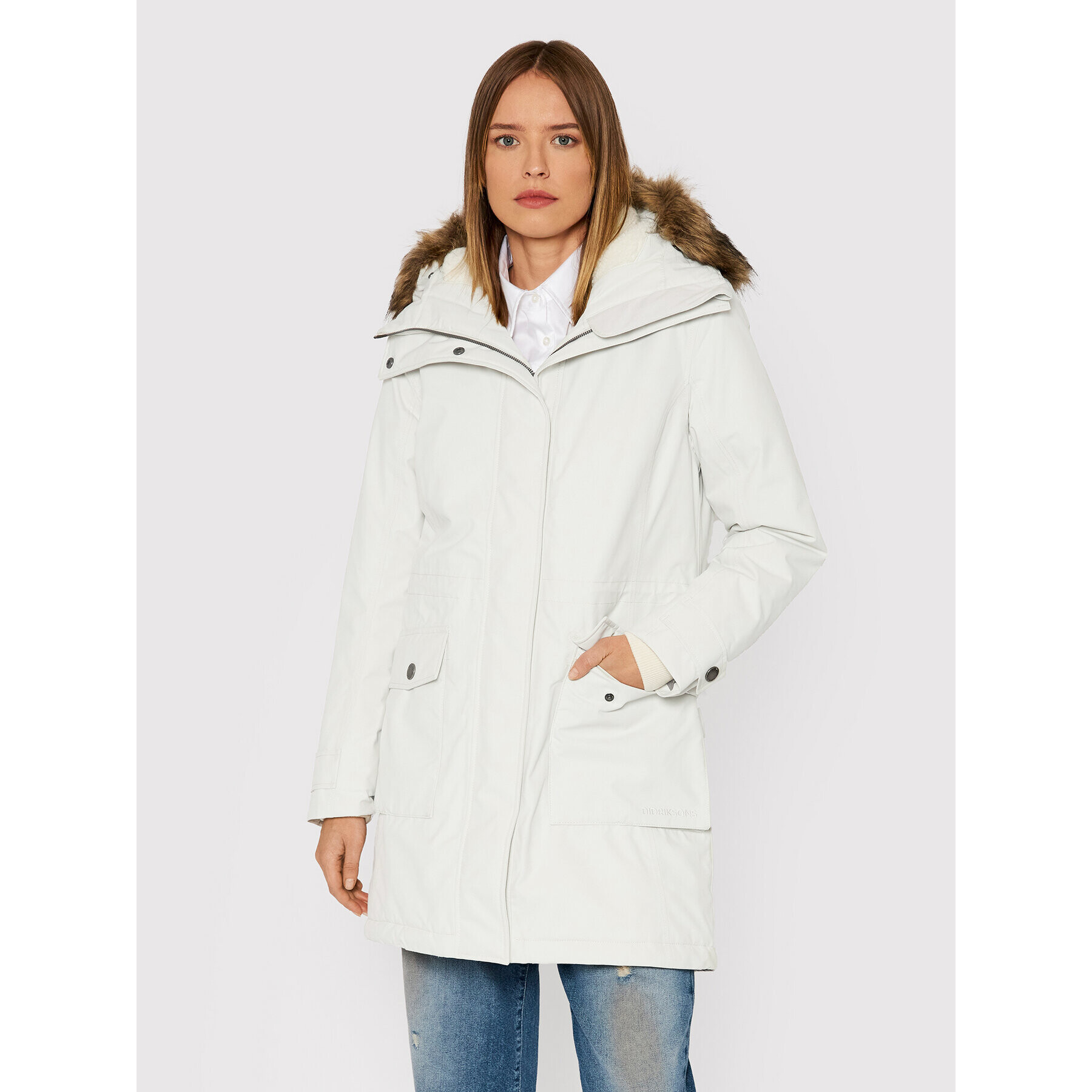 Didriksons Parka Ellen 503870 Biela Regular Fit - Pepit.sk