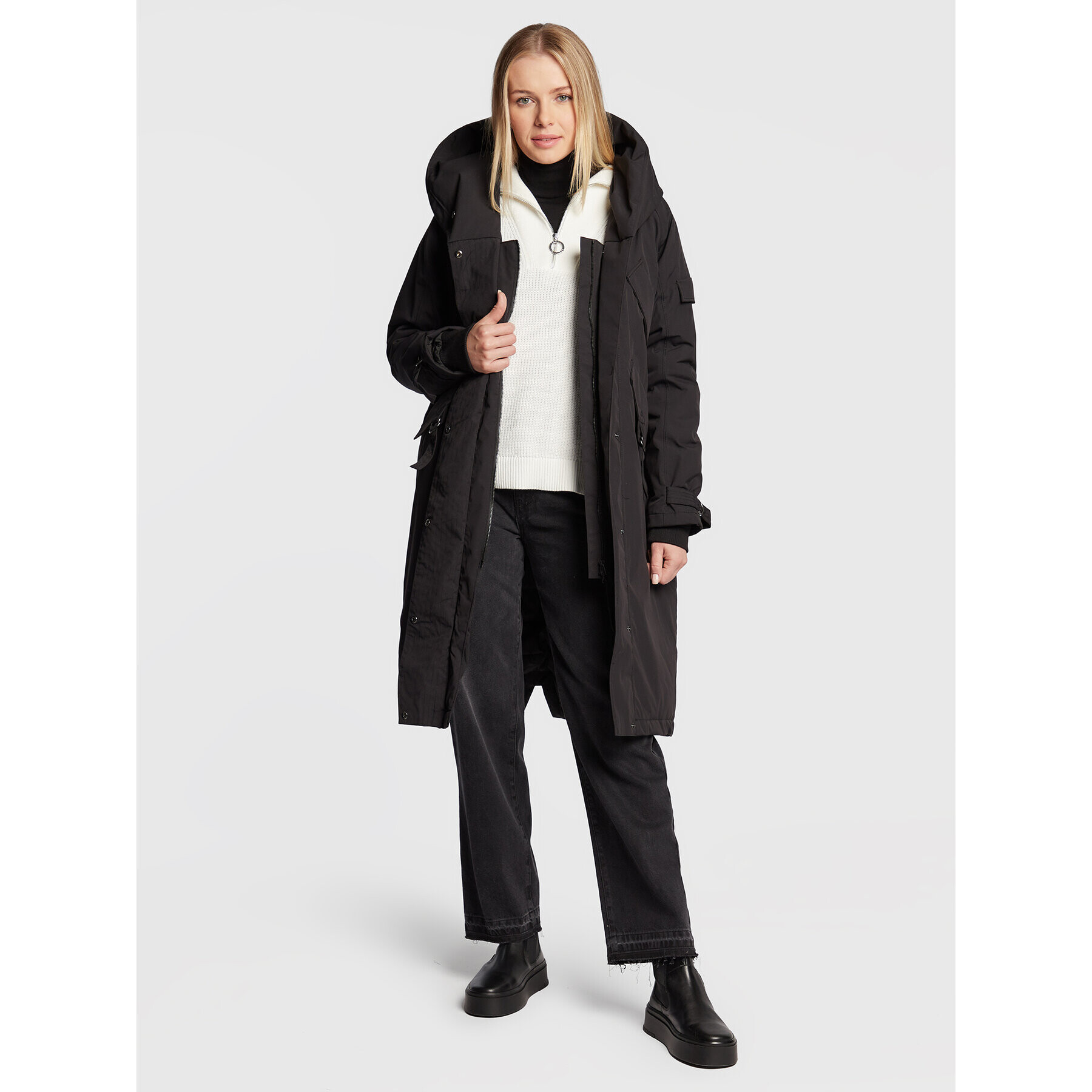 Didriksons Parka Li 504490 Čierna Relaxed Fit - Pepit.sk