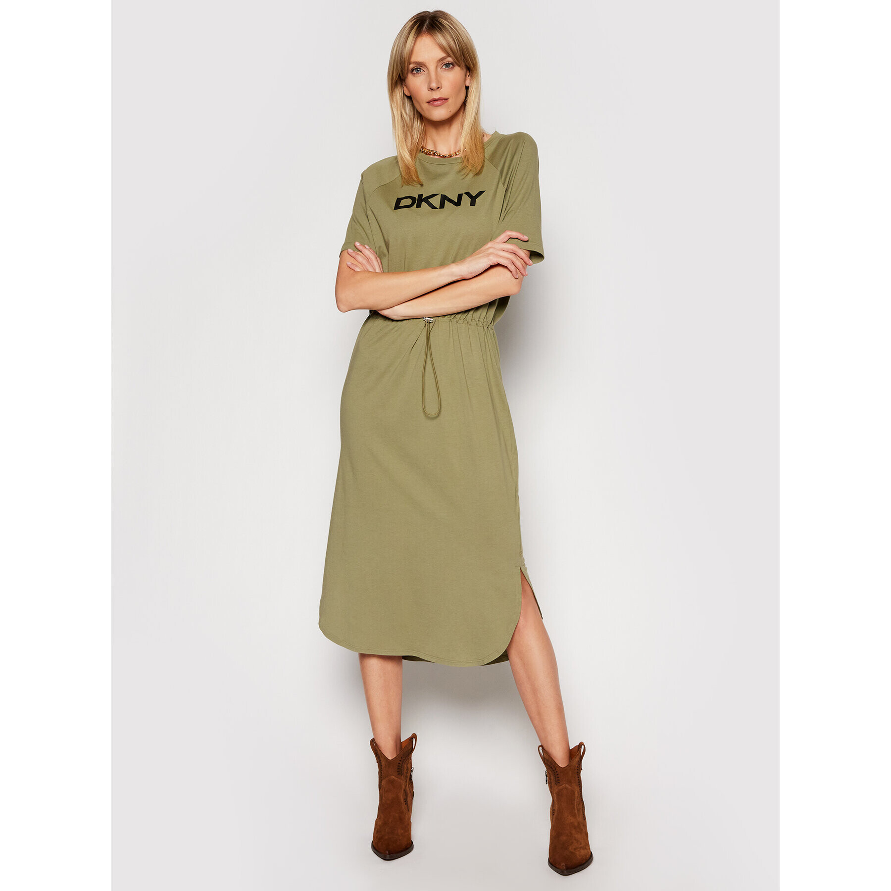 DKNY Každodenné šaty P1BD7EGQ Zelená Regular Fit - Pepit.sk