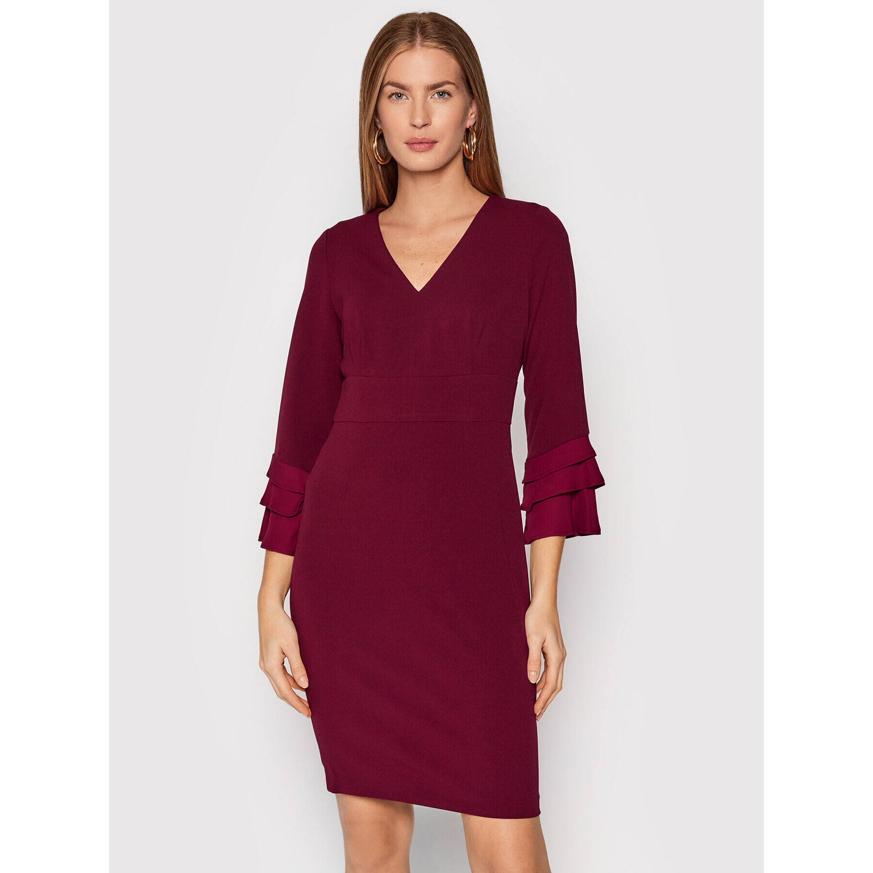 DKNY Koktejlové šaty DD1H2105 Bordová Regular Fit - Pepit.sk