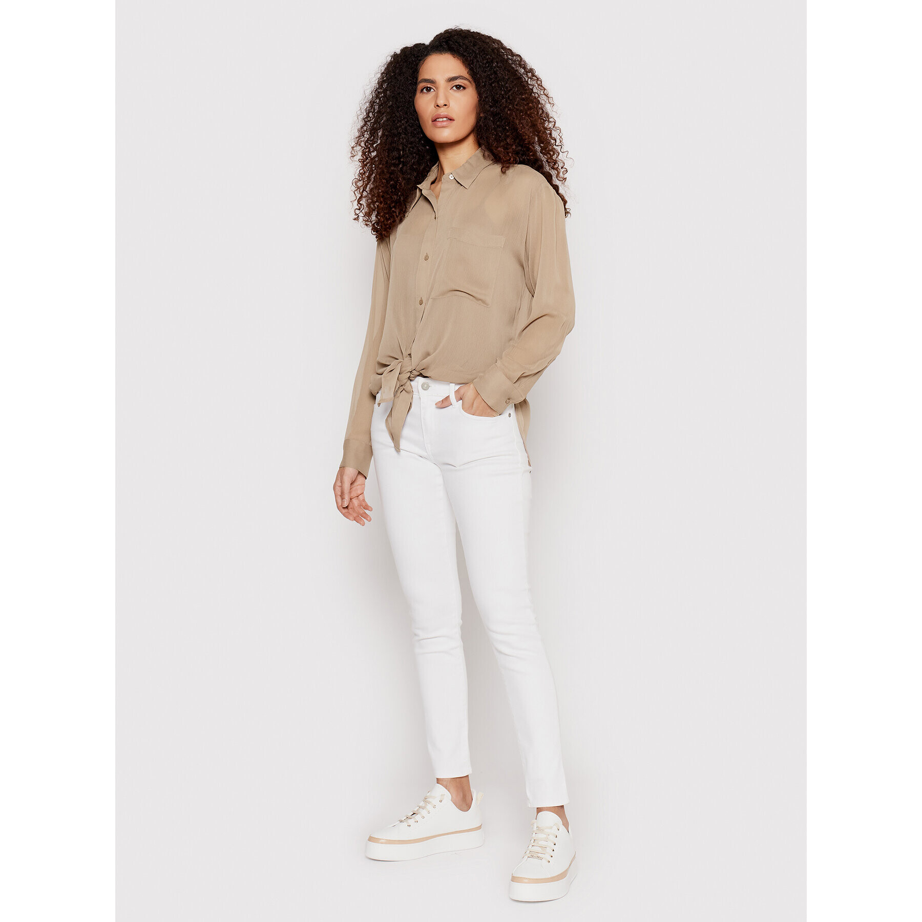 DKNY Košeľa P1KMFK72 Hnedá Relaxed Fit - Pepit.sk