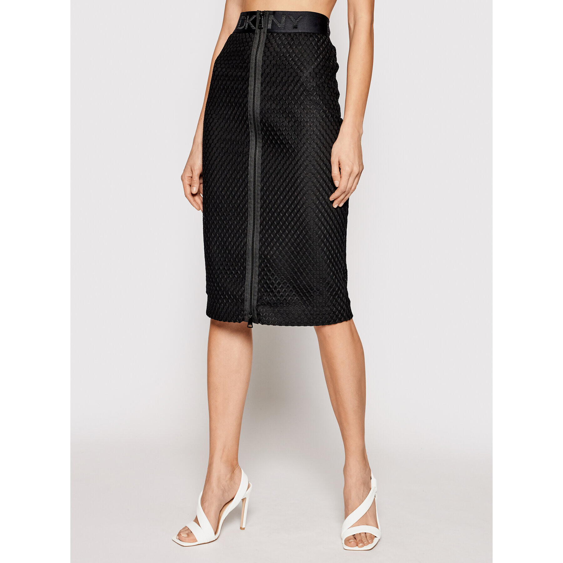 DKNY Midi sukňa P1ANGZ92 Čierna Regular Fit - Pepit.sk