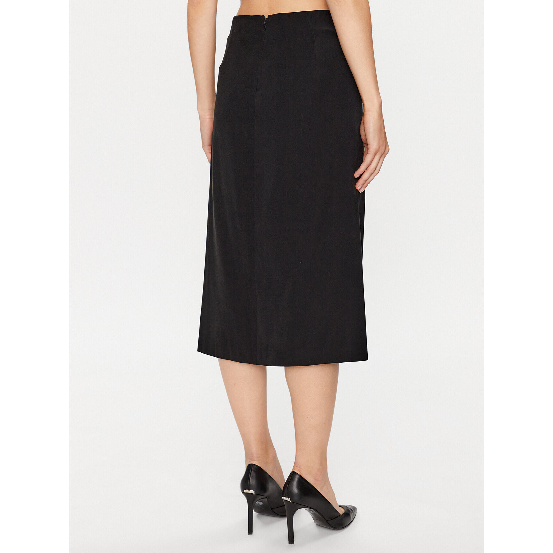 DKNY Midi sukňa P3EN8R02 Čierna Regular Fit - Pepit.sk