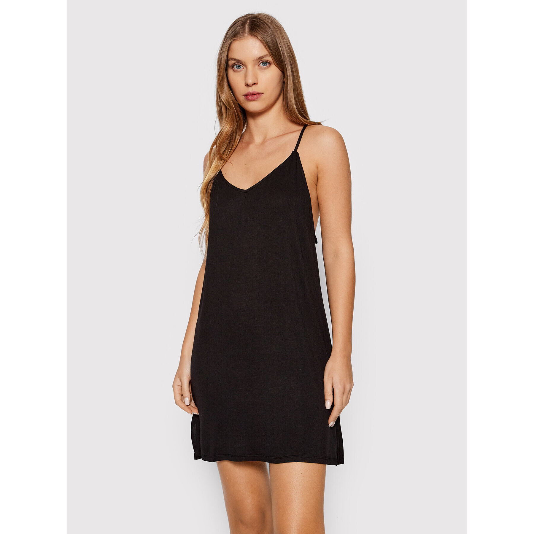 DKNY Nočná košeľa YI2122526 Čierna Relaxed Fit - Pepit.sk