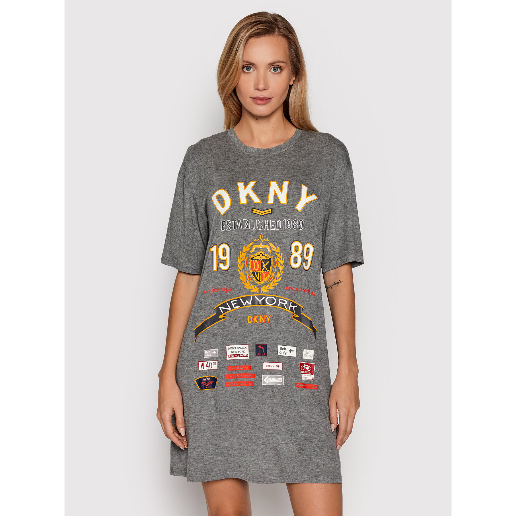 DKNY Nočná košeľa YI2322486 Sivá - Pepit.sk