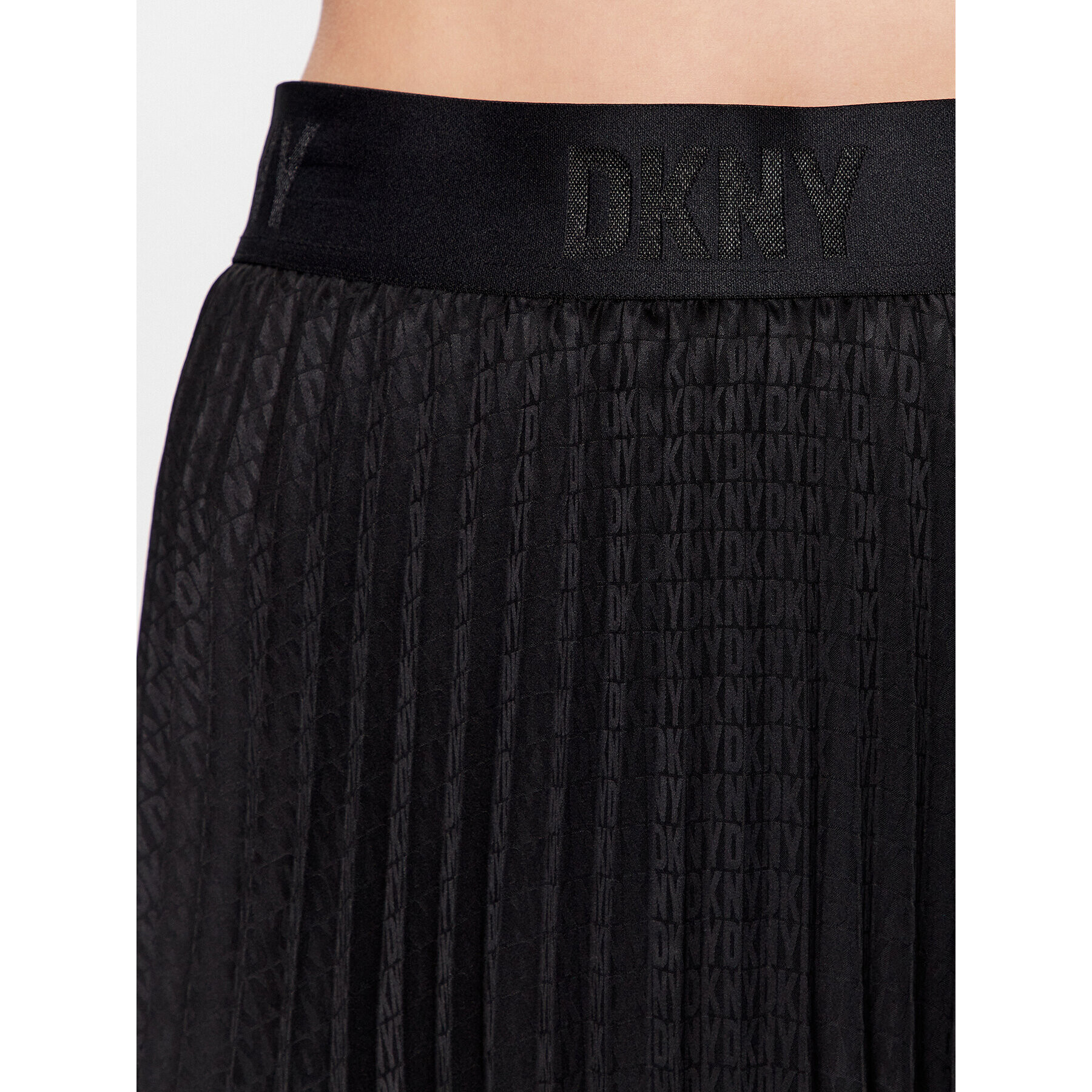 DKNY Plisovaná sukňa P3ANUO53 Čierna Regular Fit - Pepit.sk