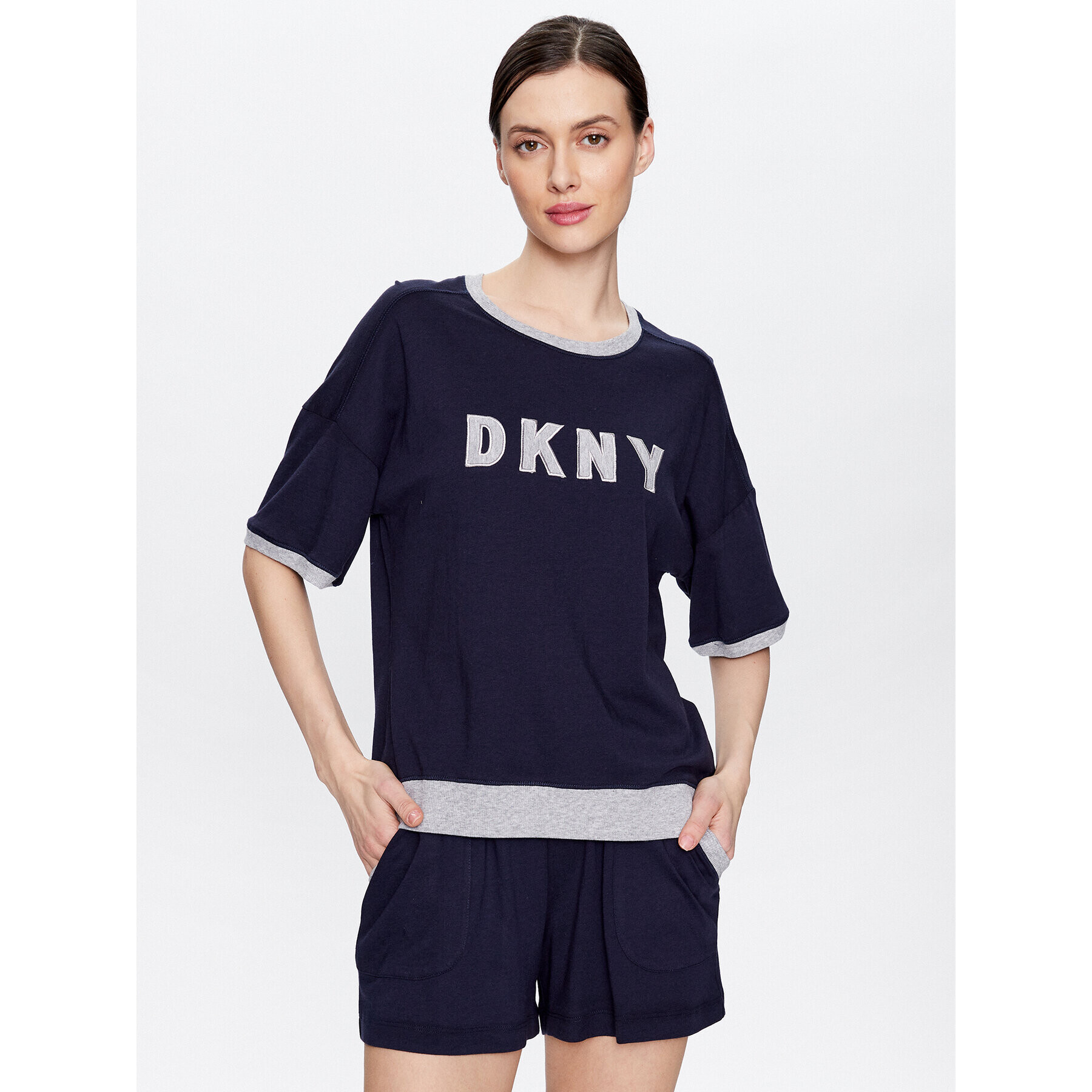 DKNY Pyžamo YI3919259 Tmavomodrá Regular Fit - Pepit.sk