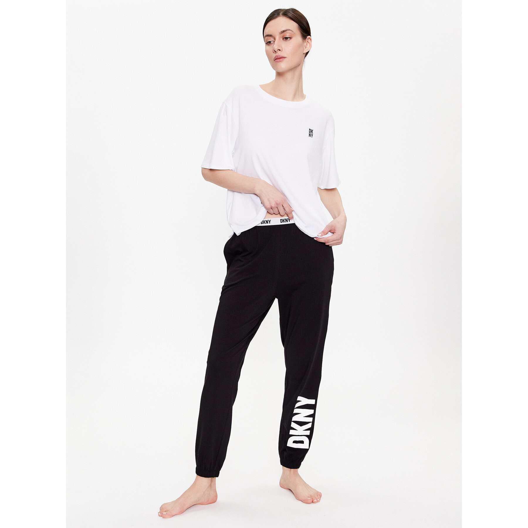 DKNY Pyžamové nohavice YI2822635 Čierna Regular Fit - Pepit.sk