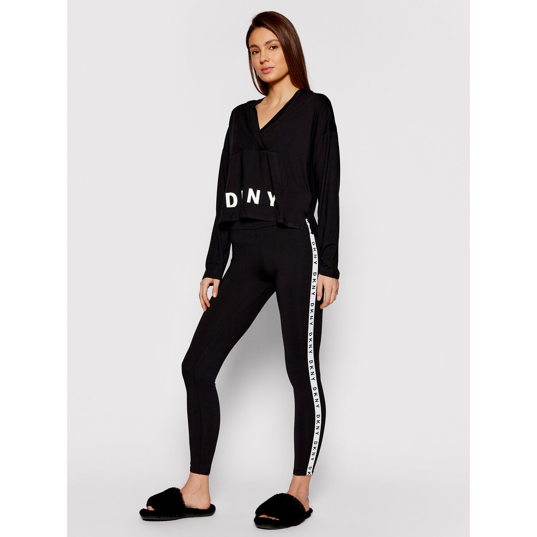 DKNY Pyžamové nohavice YI3822471 Čierna Slim Fit - Pepit.sk