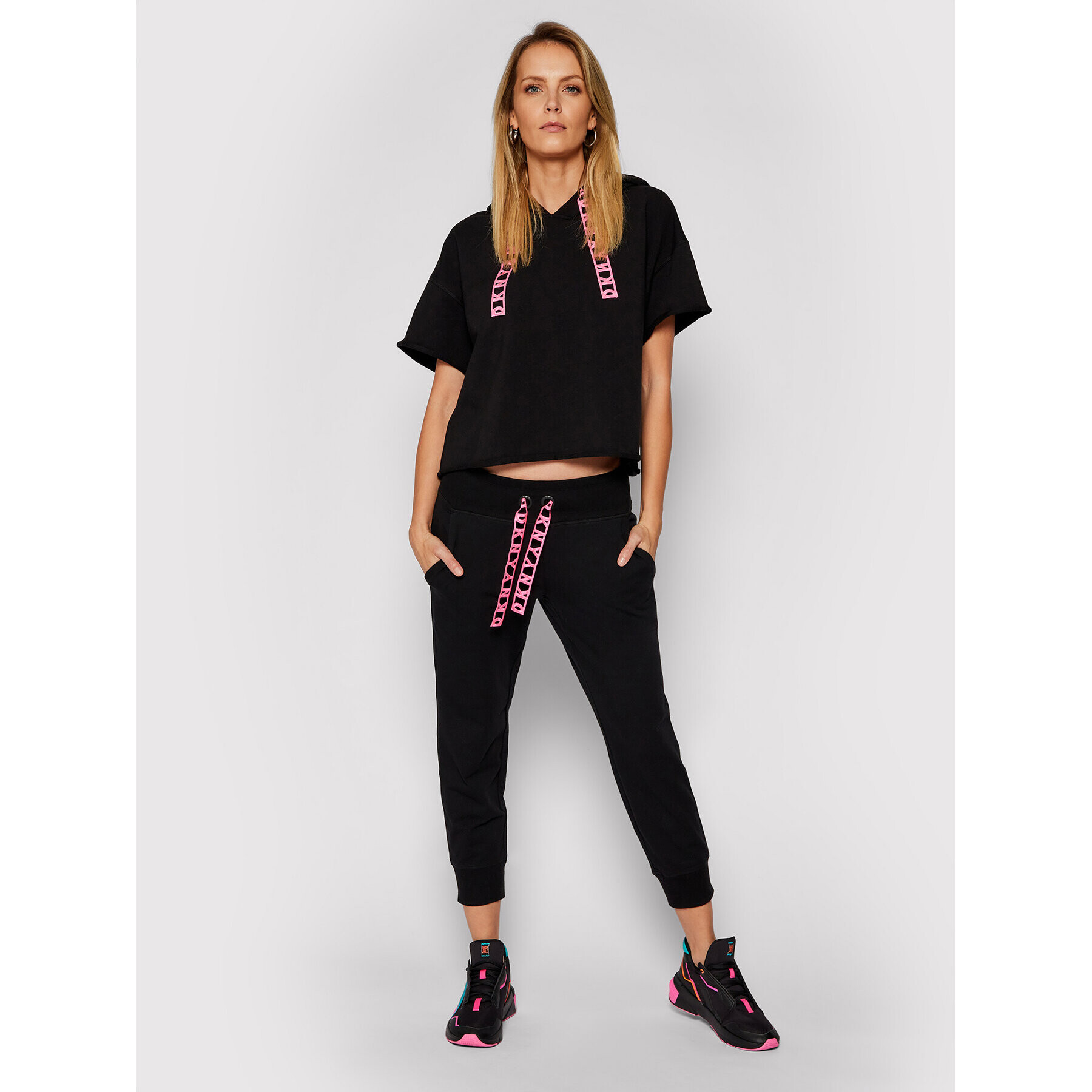 DKNY Sport Mikina DP0T7171 Čierna Boxy Fit - Pepit.sk