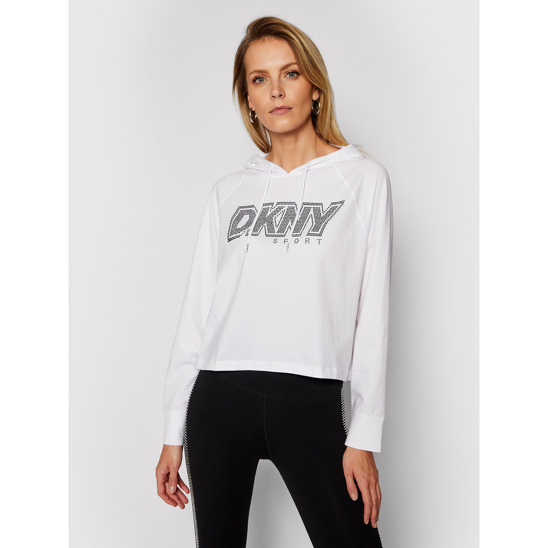 DKNY Sport Mikina DP0T7476 Biela Cropped Fit - Pepit.sk