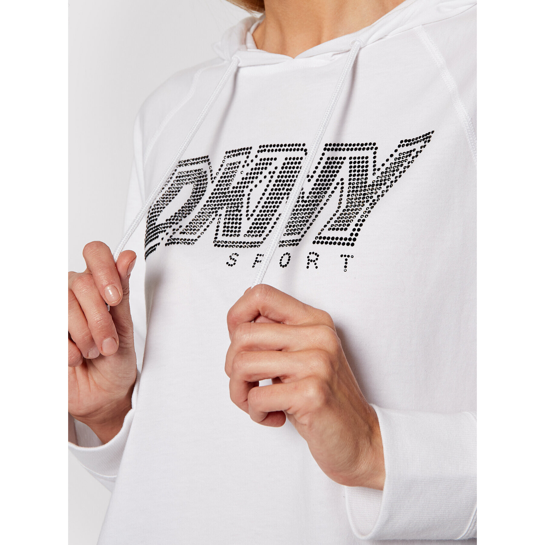 DKNY Sport Mikina DP0T7476 Biela Cropped Fit - Pepit.sk