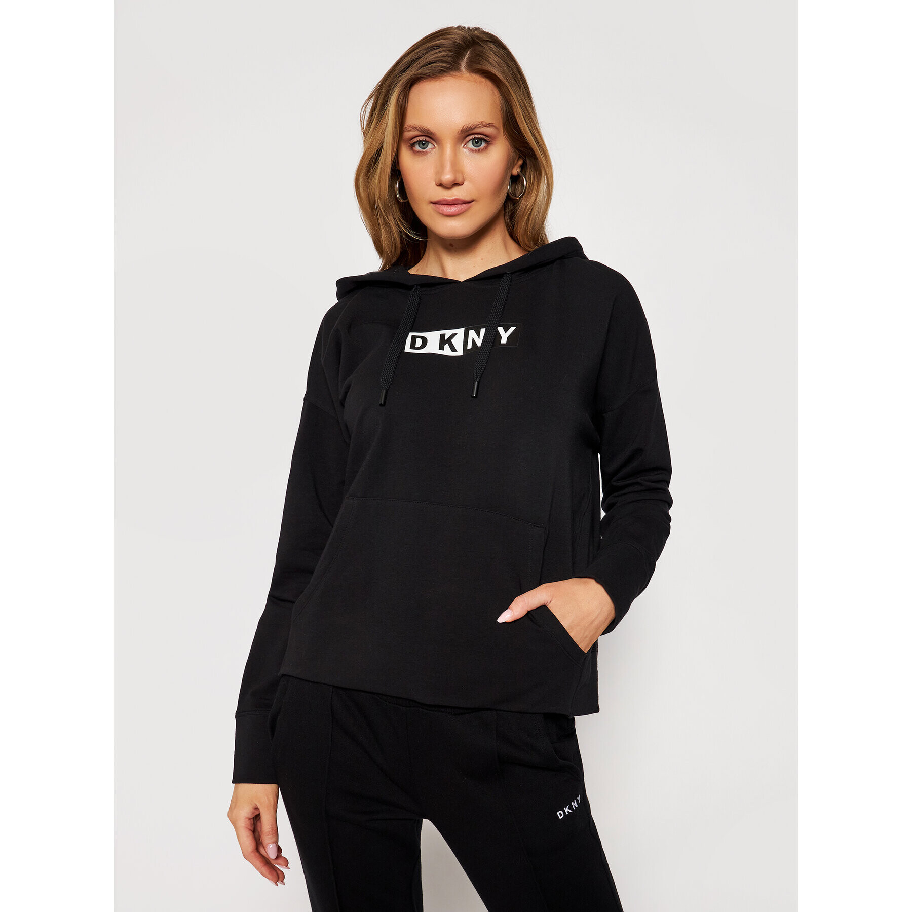 DKNY Sport Mikina DP0T7713 Čierna Loose Fit - Pepit.sk