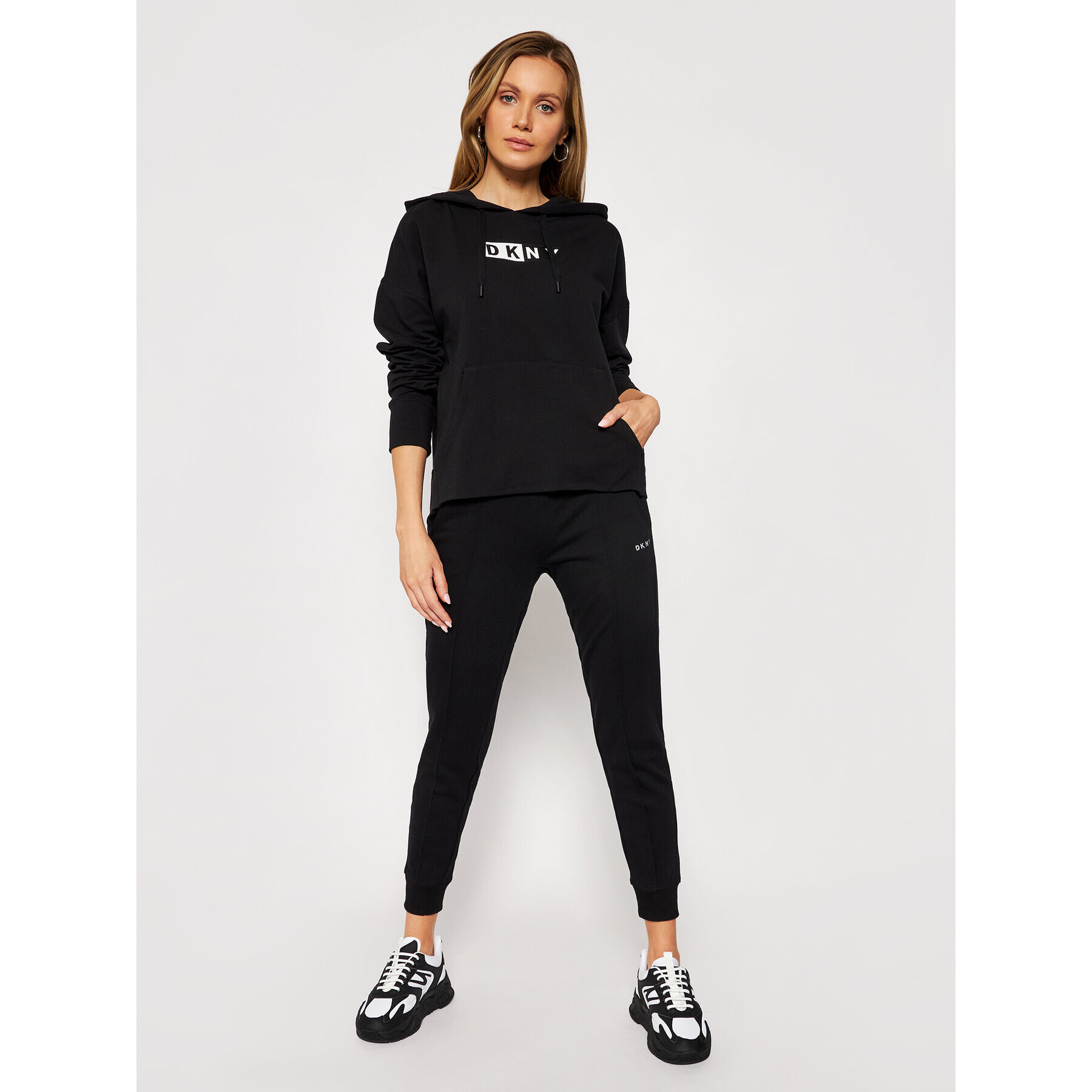 DKNY Sport Mikina DP0T7713 Čierna Loose Fit - Pepit.sk