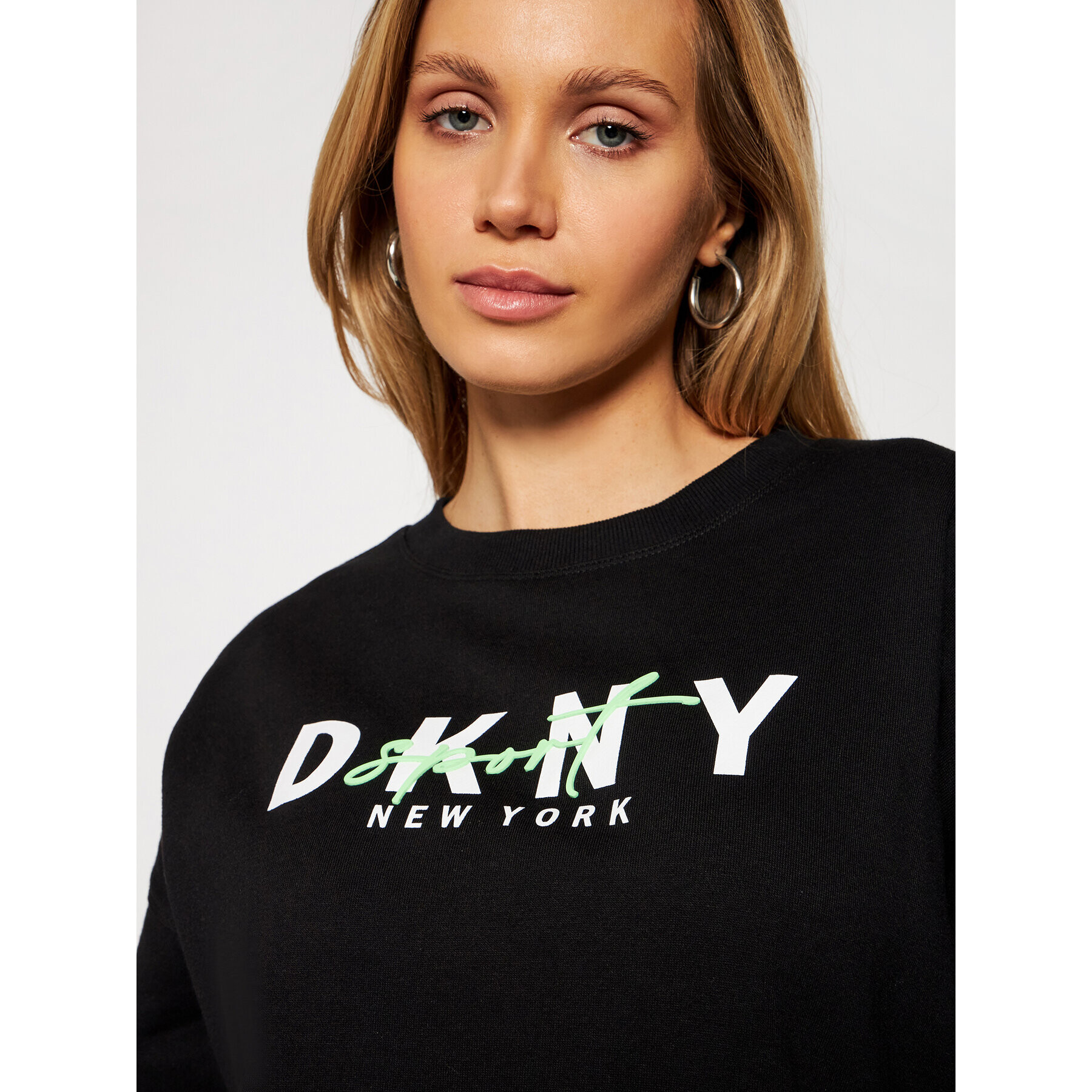 DKNY Sport Mikina DP0T7848 Čierna Loose Fit - Pepit.sk