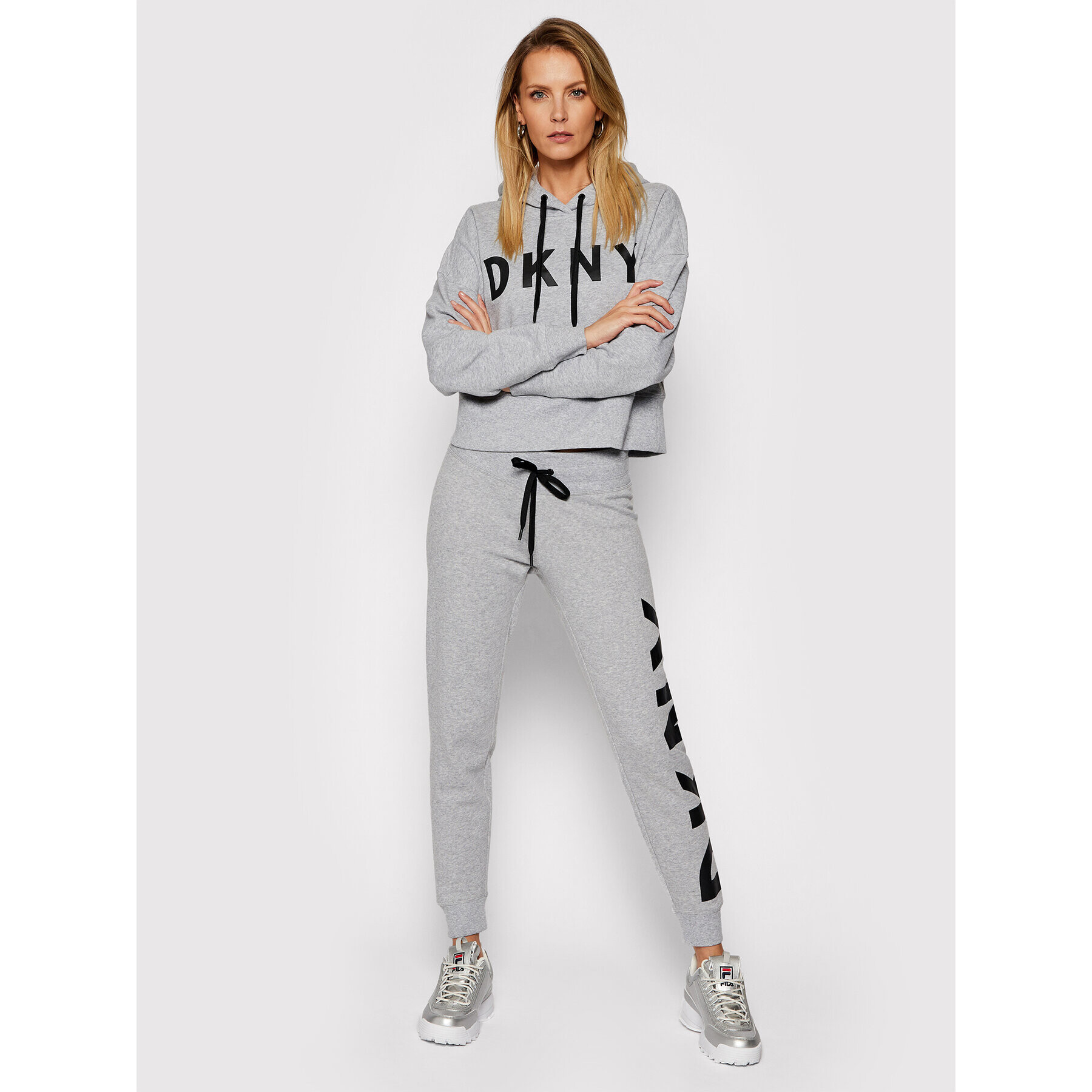 DKNY Sport Mikina DP0T7970 Sivá Regular Fit - Pepit.sk