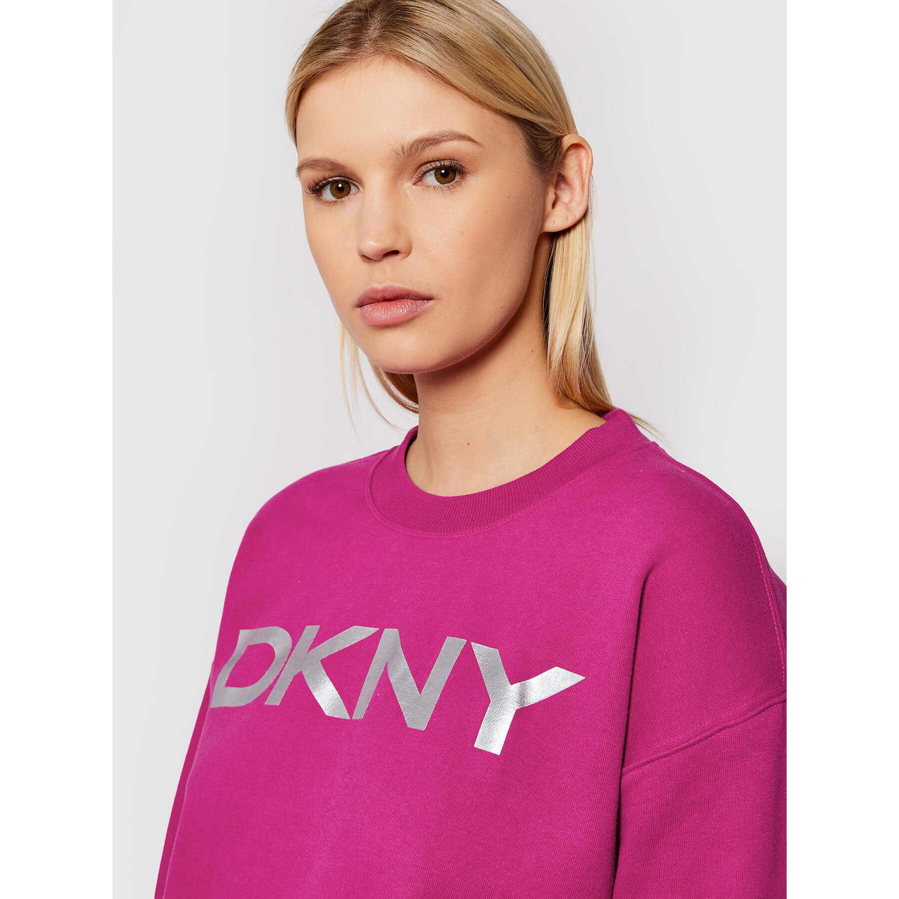 DKNY Sport Mikina DP1T7974 Ružová Relaxed Fit - Pepit.sk