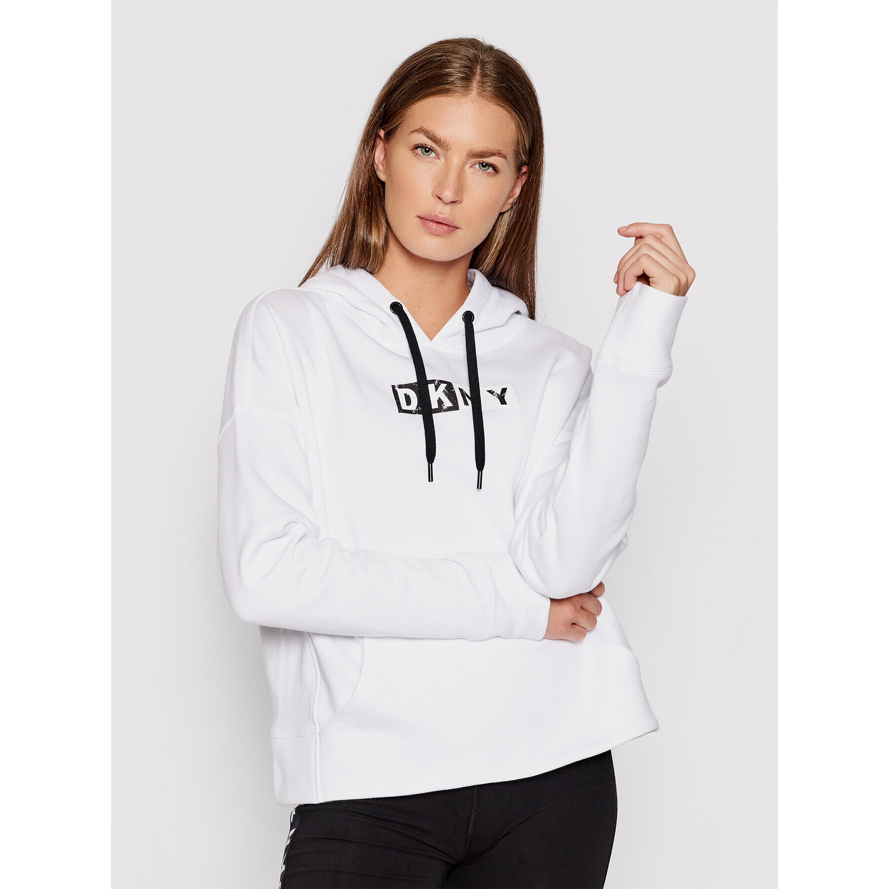 DKNY Sport Mikina DP1T8291 Biela Relaxed Fit - Pepit.sk