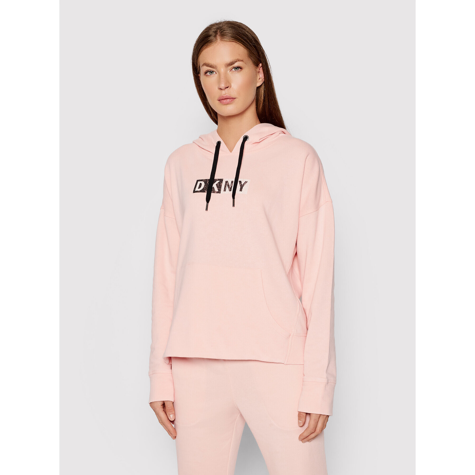 DKNY Sport Mikina DP1T8326 Ružová Relaxed Fit - Pepit.sk