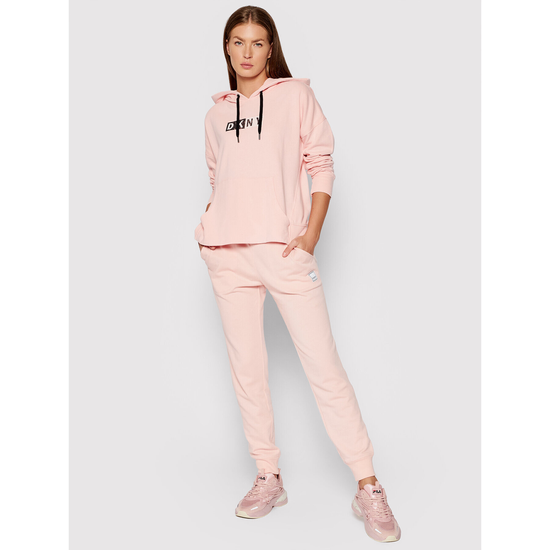 DKNY Sport Mikina DP1T8326 Ružová Relaxed Fit - Pepit.sk