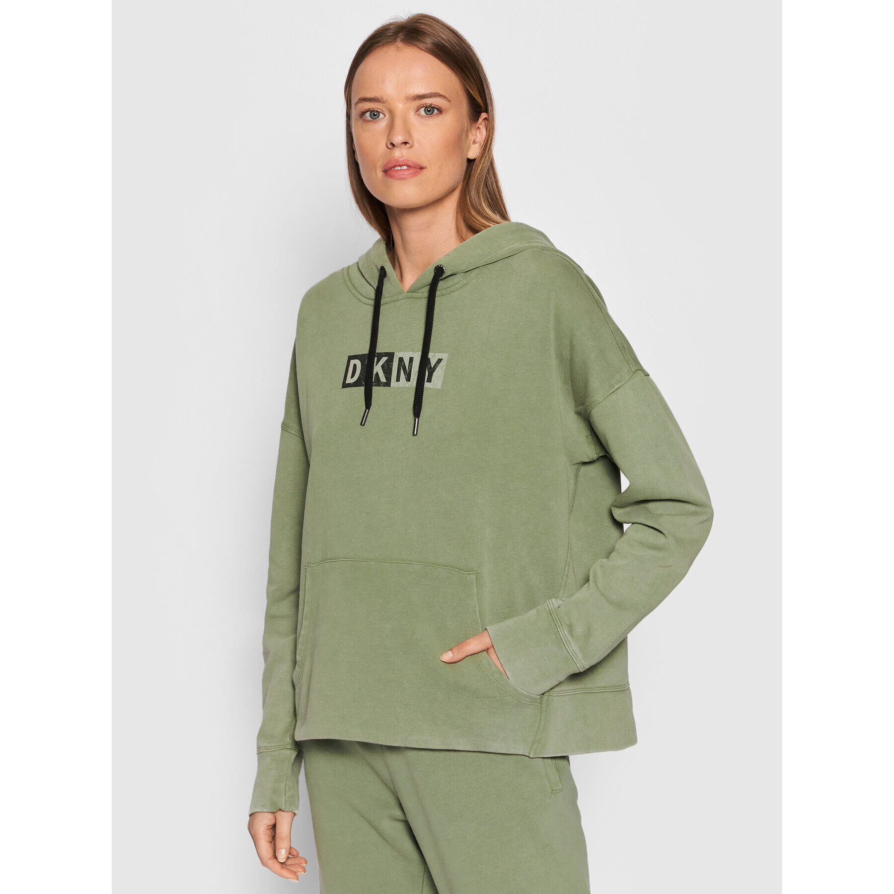 DKNY Sport Mikina DP1T8326 Zelená Relaxed Fit - Pepit.sk