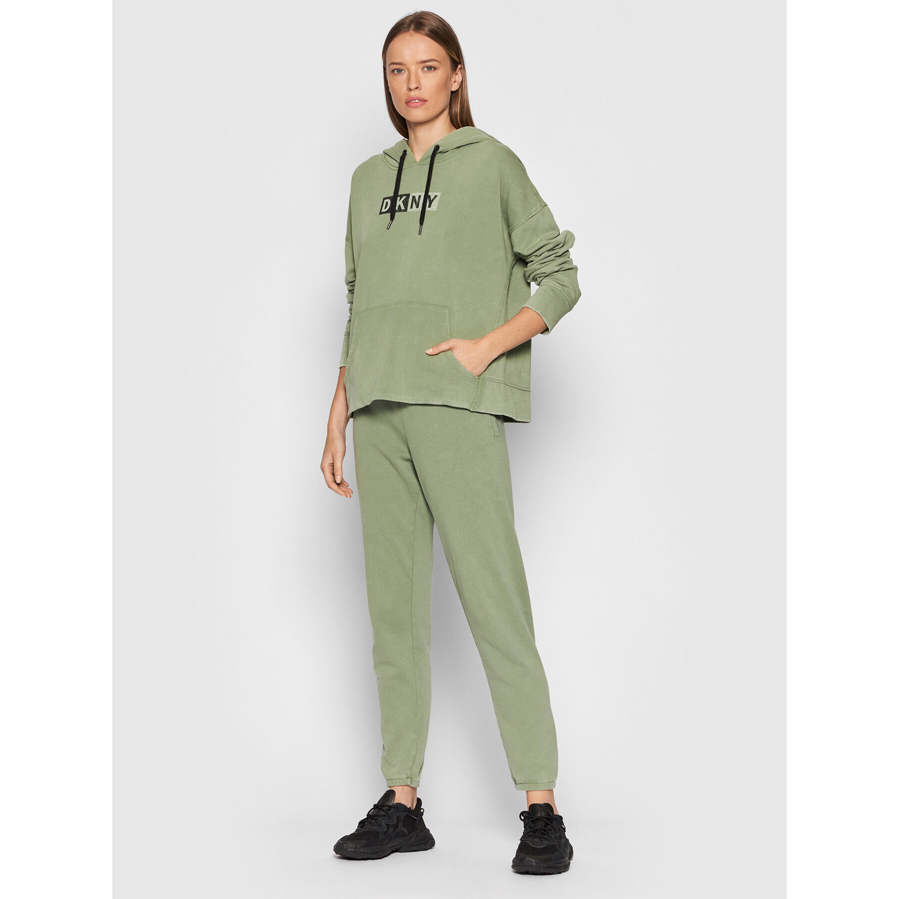 DKNY Sport Mikina DP1T8326 Zelená Relaxed Fit - Pepit.sk