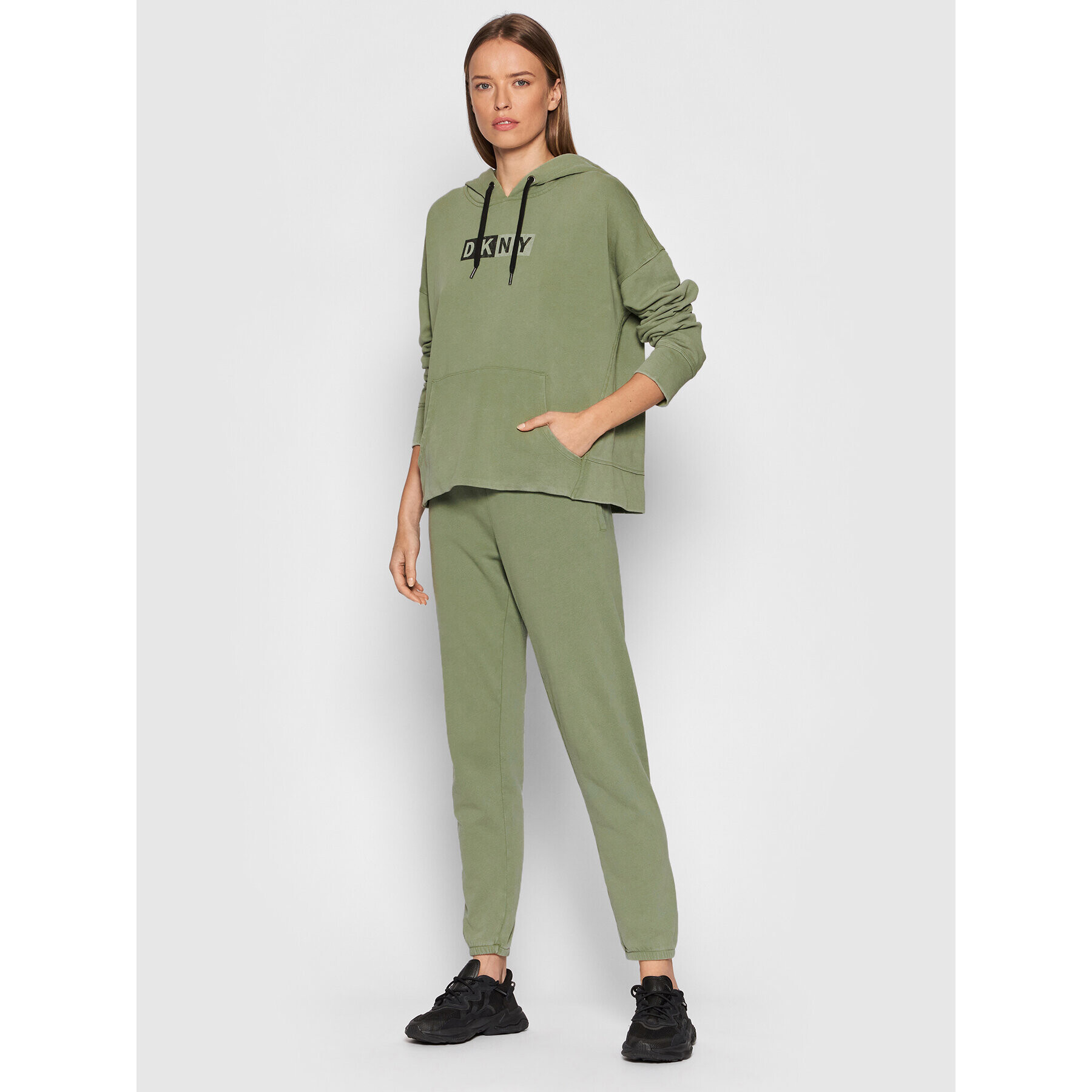 DKNY Sport Mikina DP1T8326 Zelená Relaxed Fit - Pepit.sk