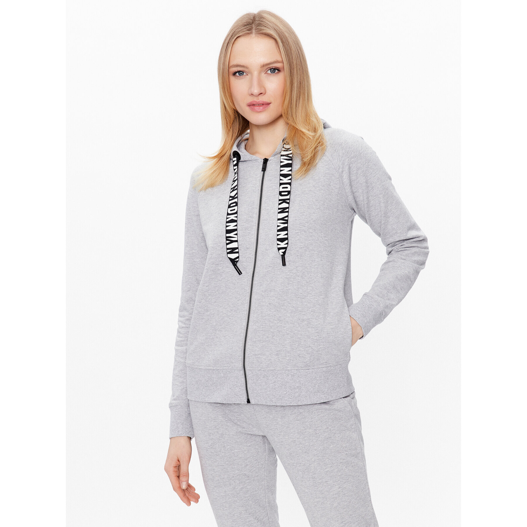 DKNY Sport Mikina DP2J8598 Sivá Classic Fit - Pepit.sk