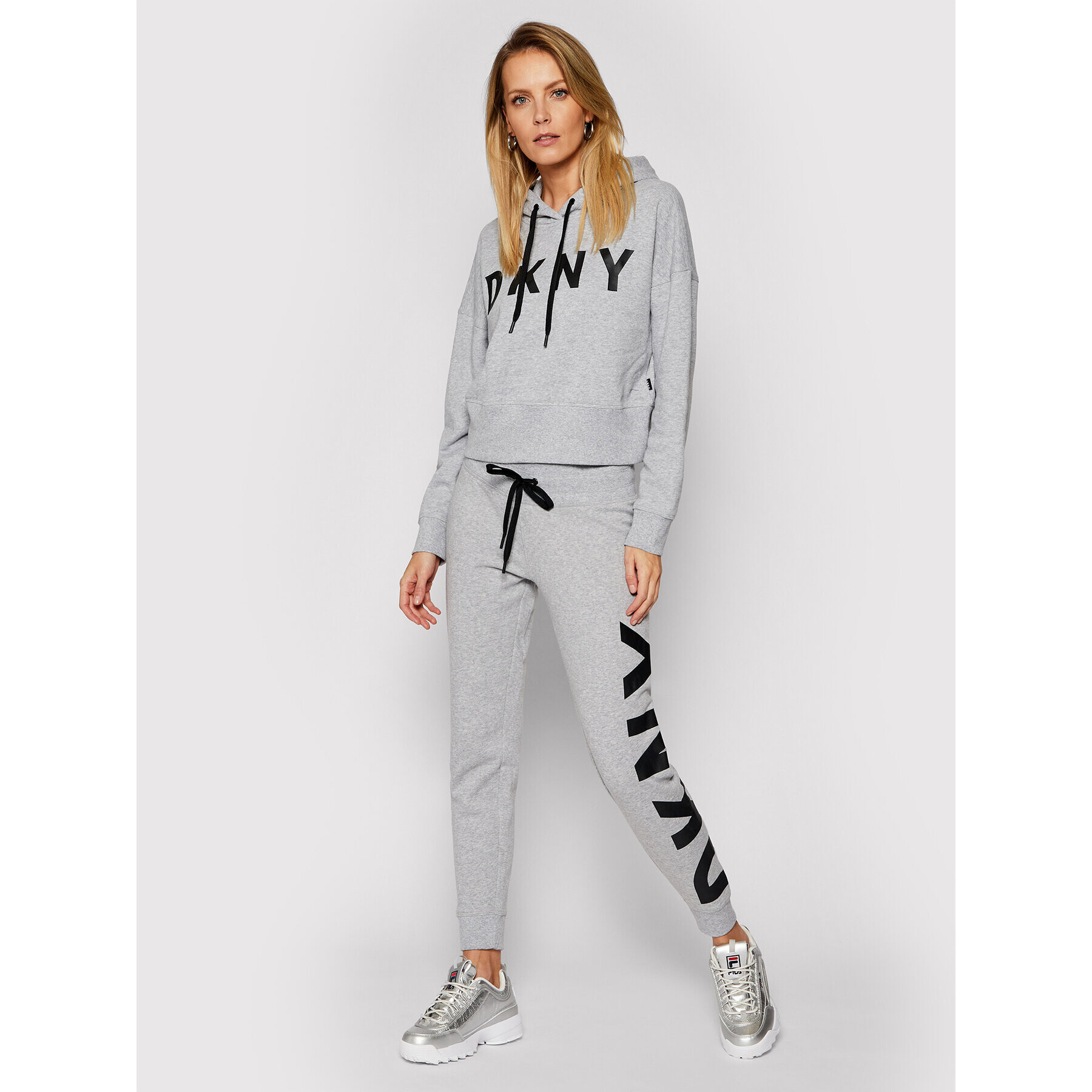 DKNY Sport Teplákové nohavice DKNY-DP0P1251 Sivá Regular Fit - Pepit.sk