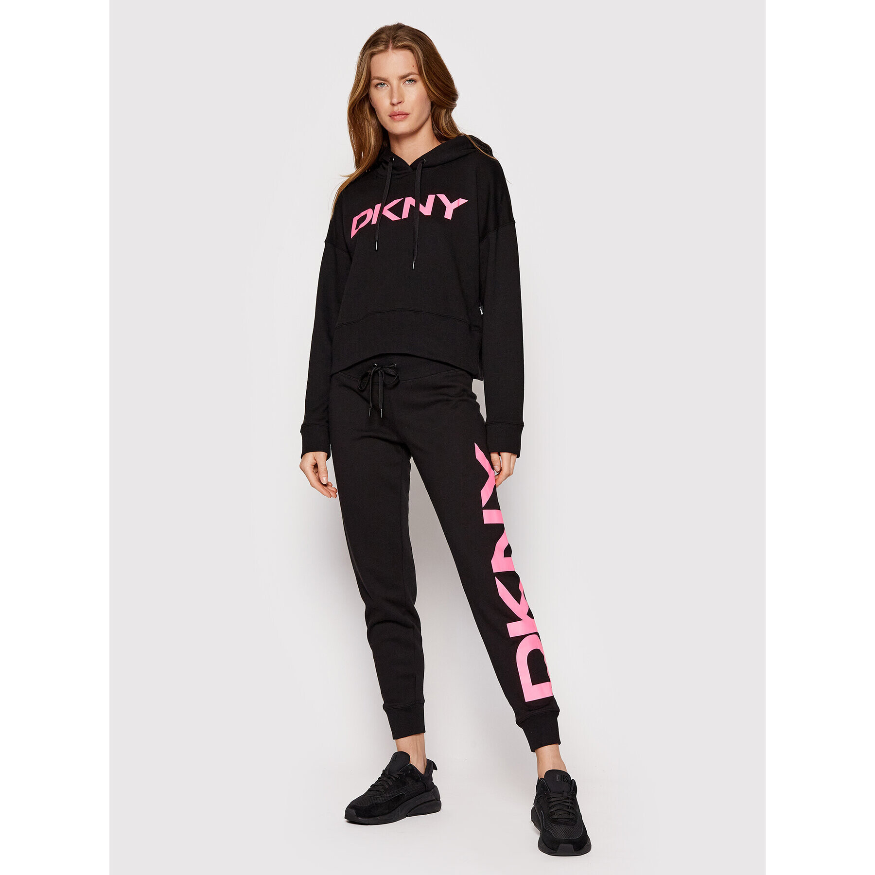 DKNY Sport Teplákové nohavice DP1P1947 Čierna Regular Fit - Pepit.sk