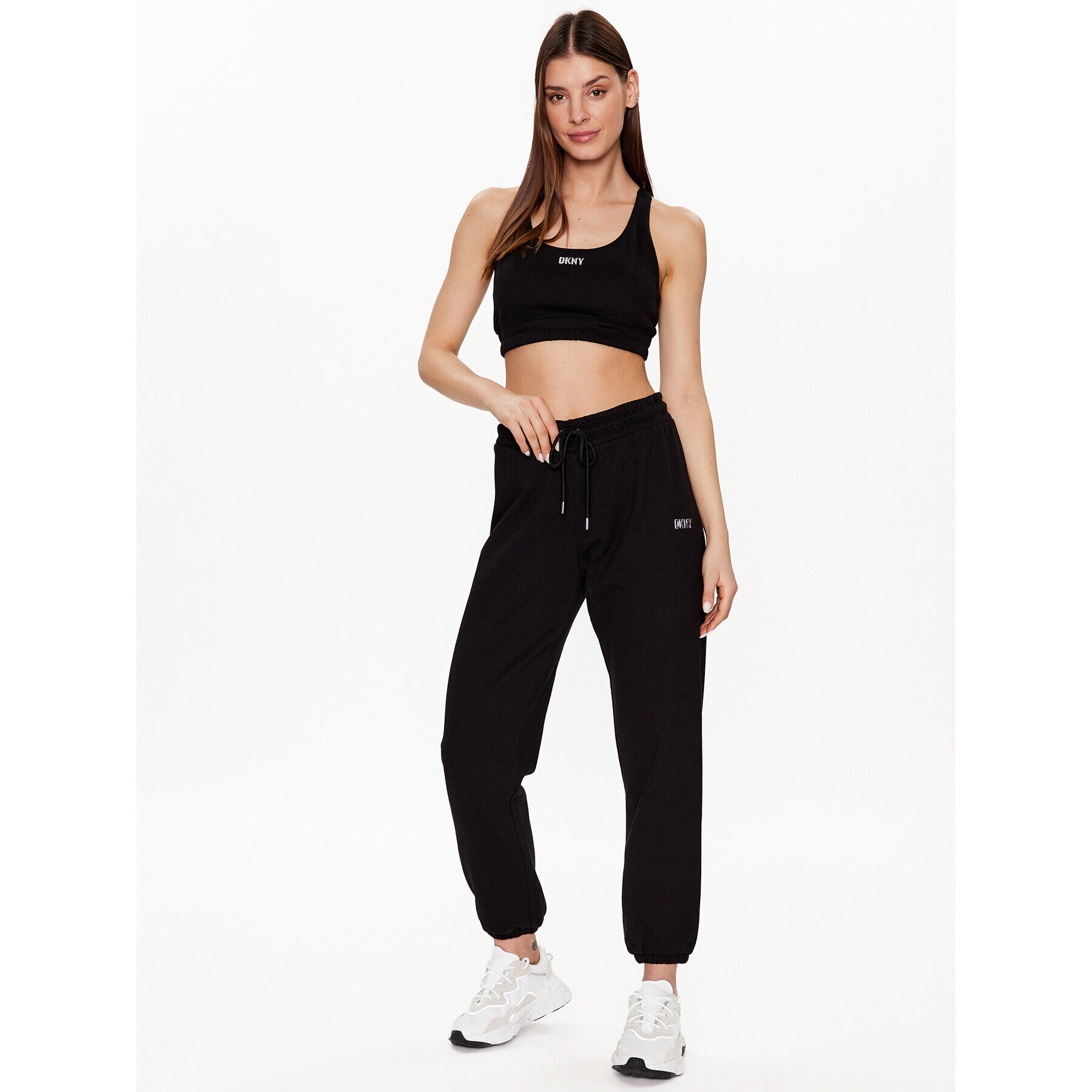 DKNY Sport Teplákové nohavice DP2P3114 Čierna Classic Fit - Pepit.sk