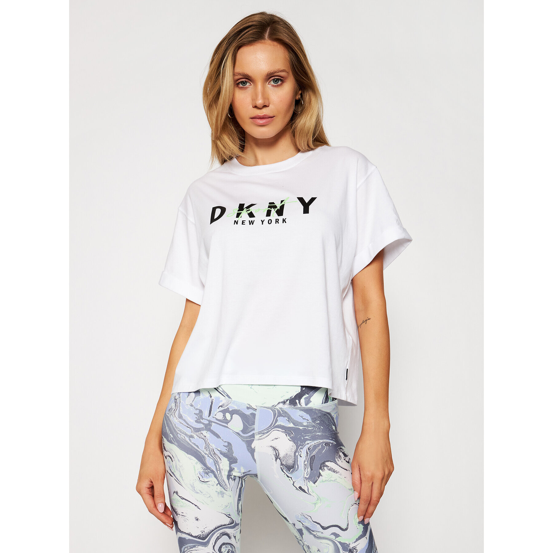 DKNY Sport Tričko DP0T7854 Biela Oversize - Pepit.sk