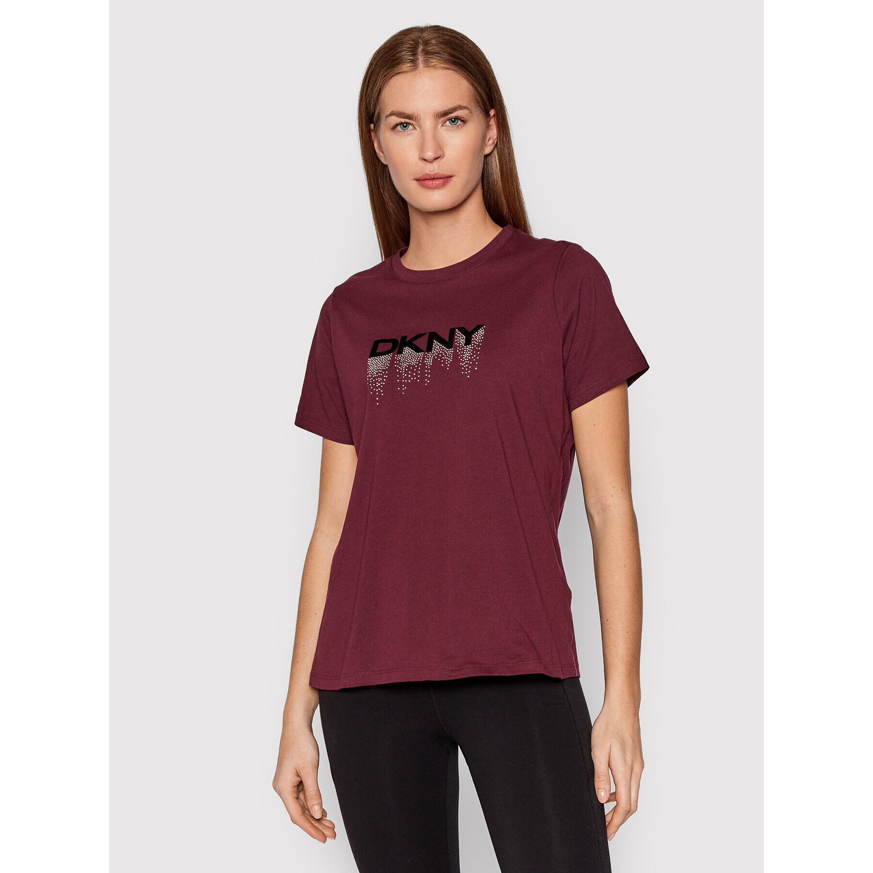 DKNY Sport Tričko DP1T8273 Bordová Relaxed Fit - Pepit.sk