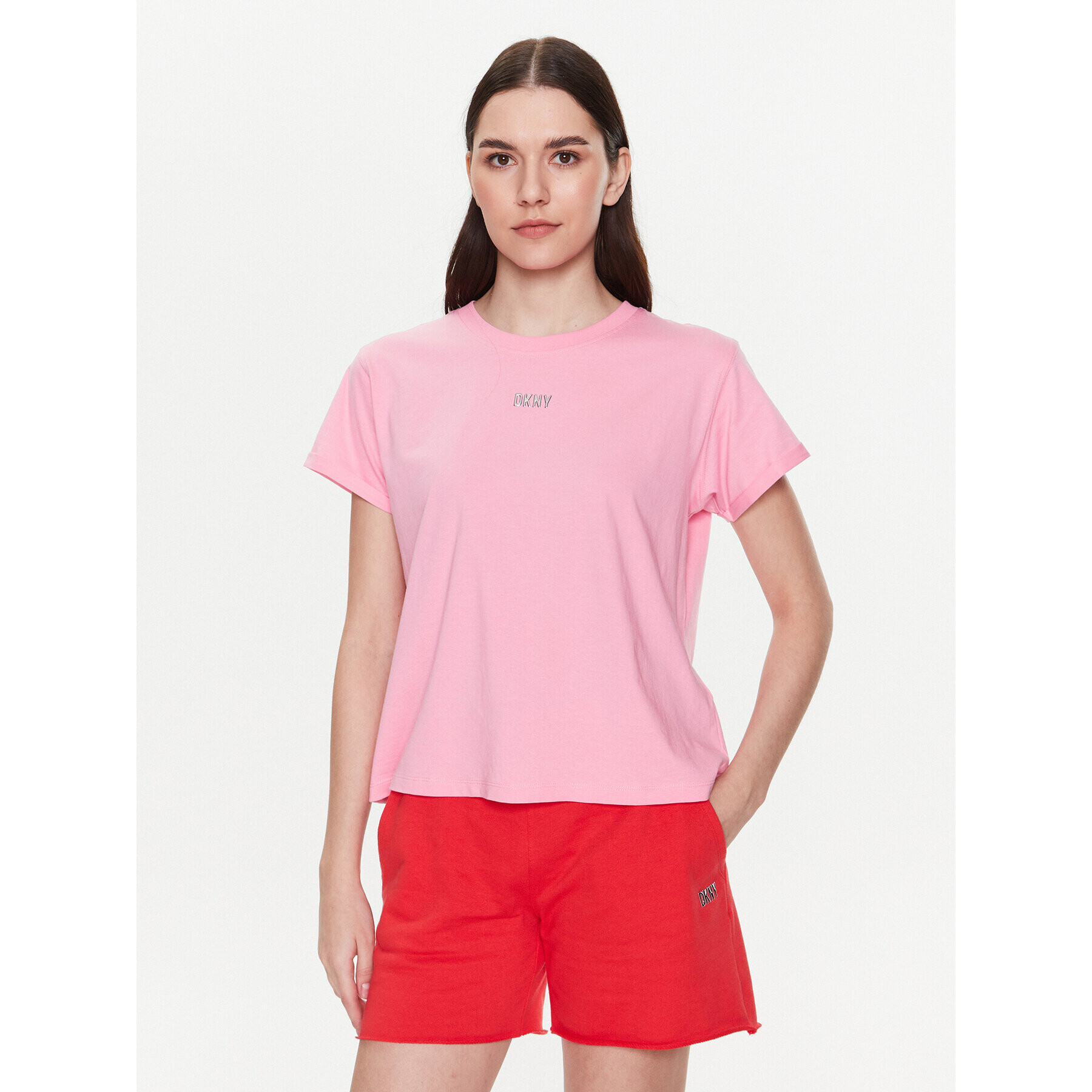 DKNY Sport Tričko DP1T8521 Ružová Classic Fit - Pepit.sk