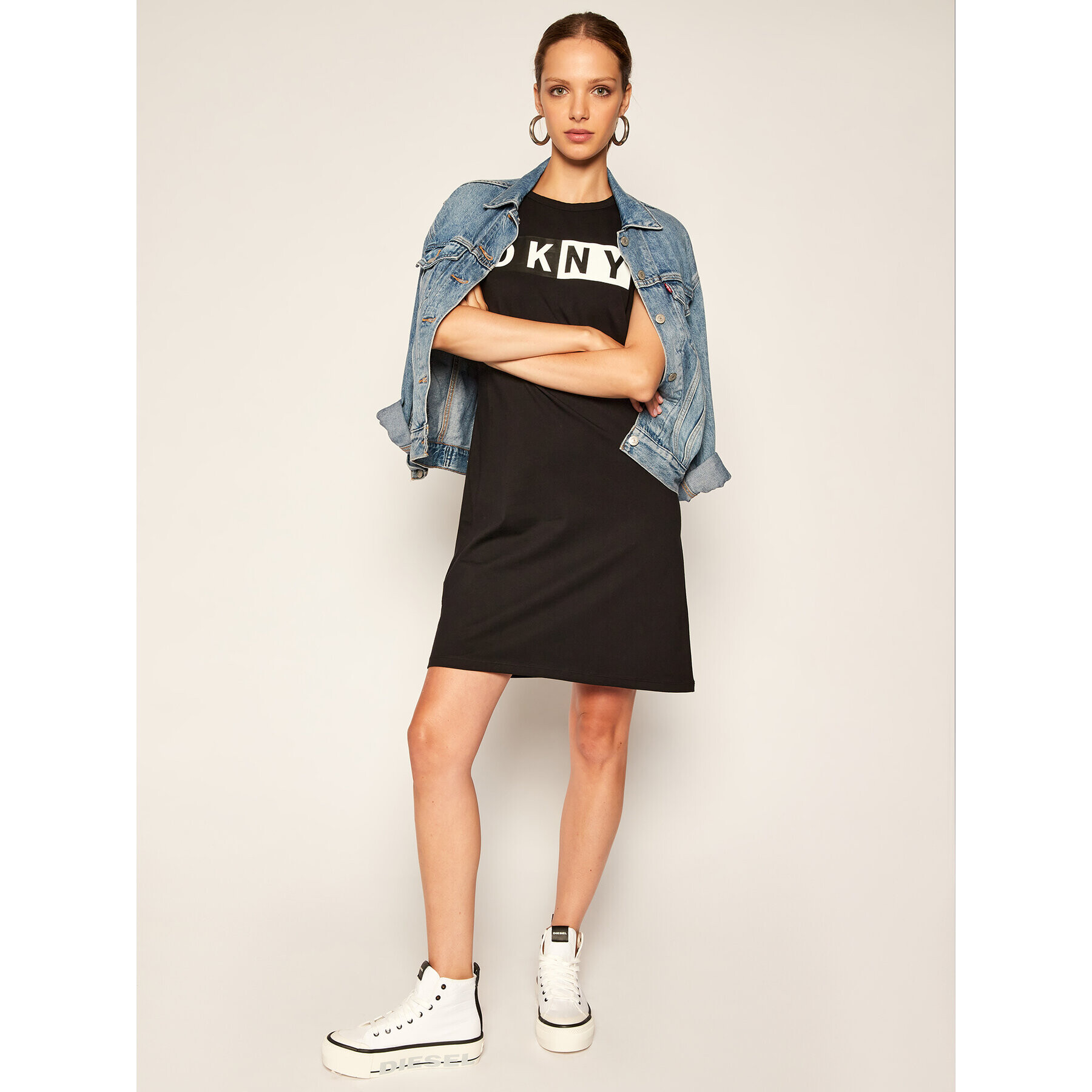 DKNY Sport Úpletové šaty DP9D4261 Čierna Regular Fit - Pepit.sk