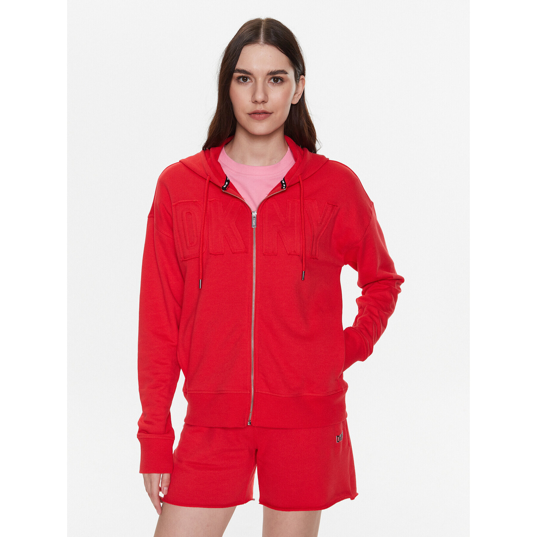 DKNY Sport Mikina DP3J9276 Červená Classic Fit - Pepit.sk