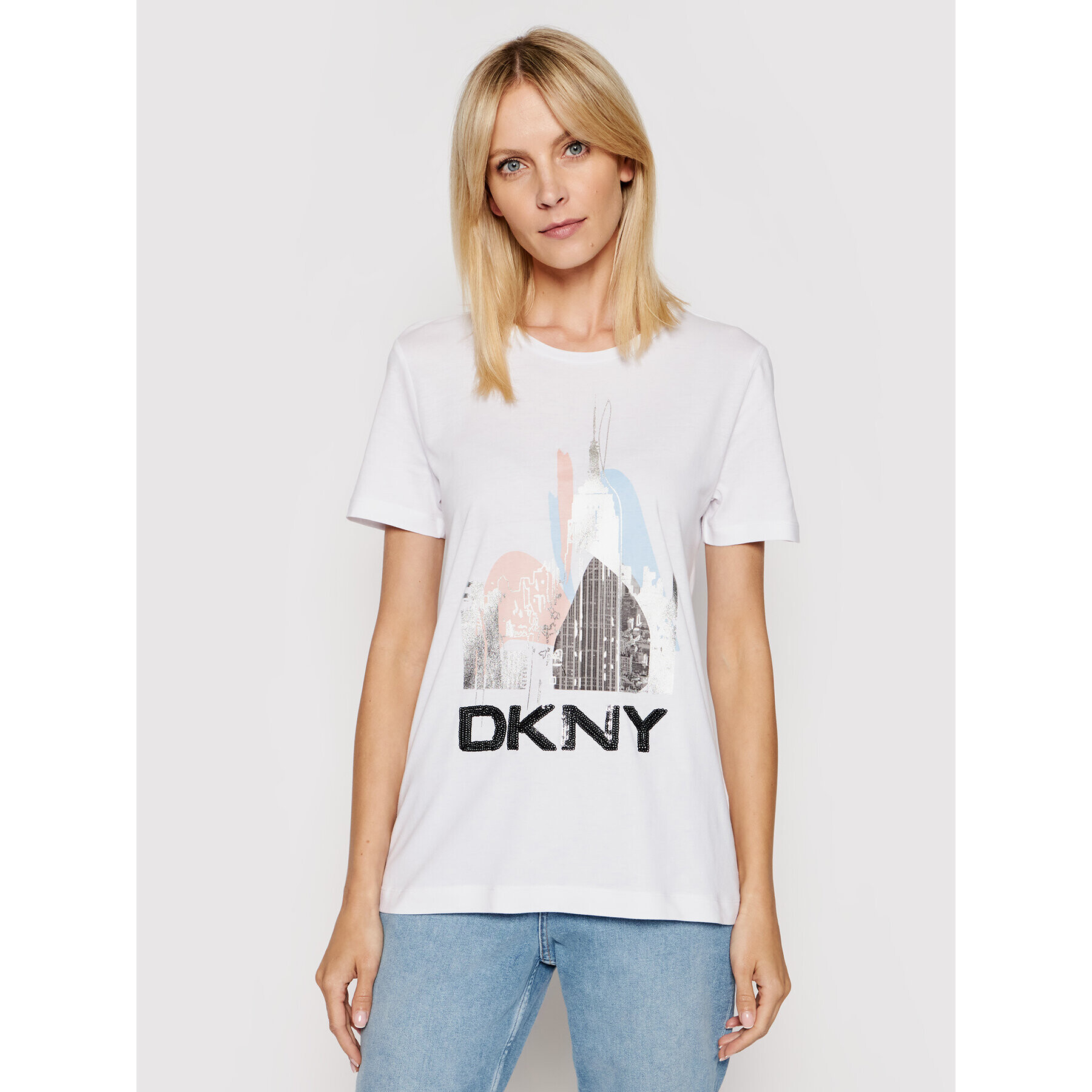 DKNY Tričko P02BNCNA Biela Regular Fit - Pepit.sk