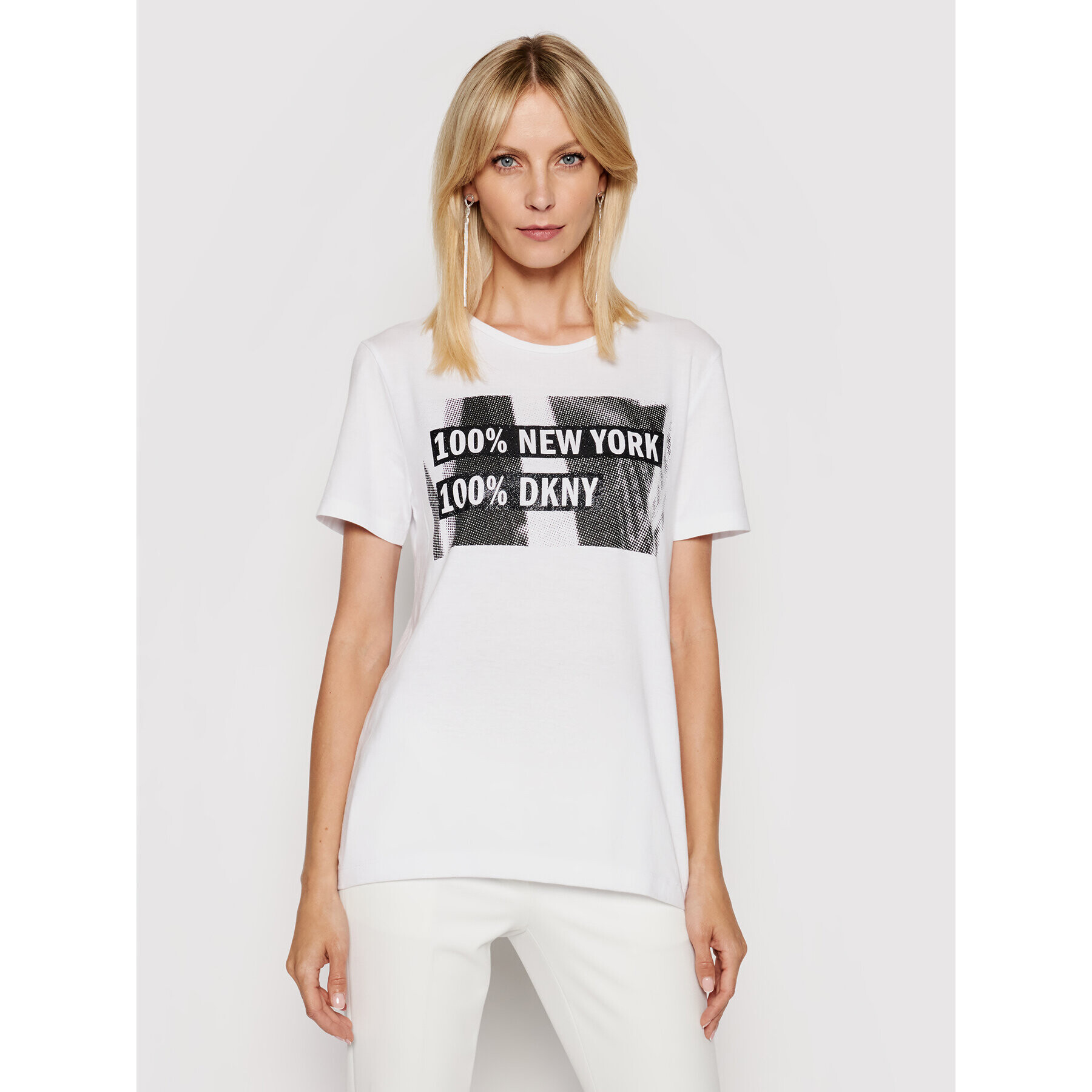 DKNY Tričko P02HBCNA Biela Regular Fit - Pepit.sk