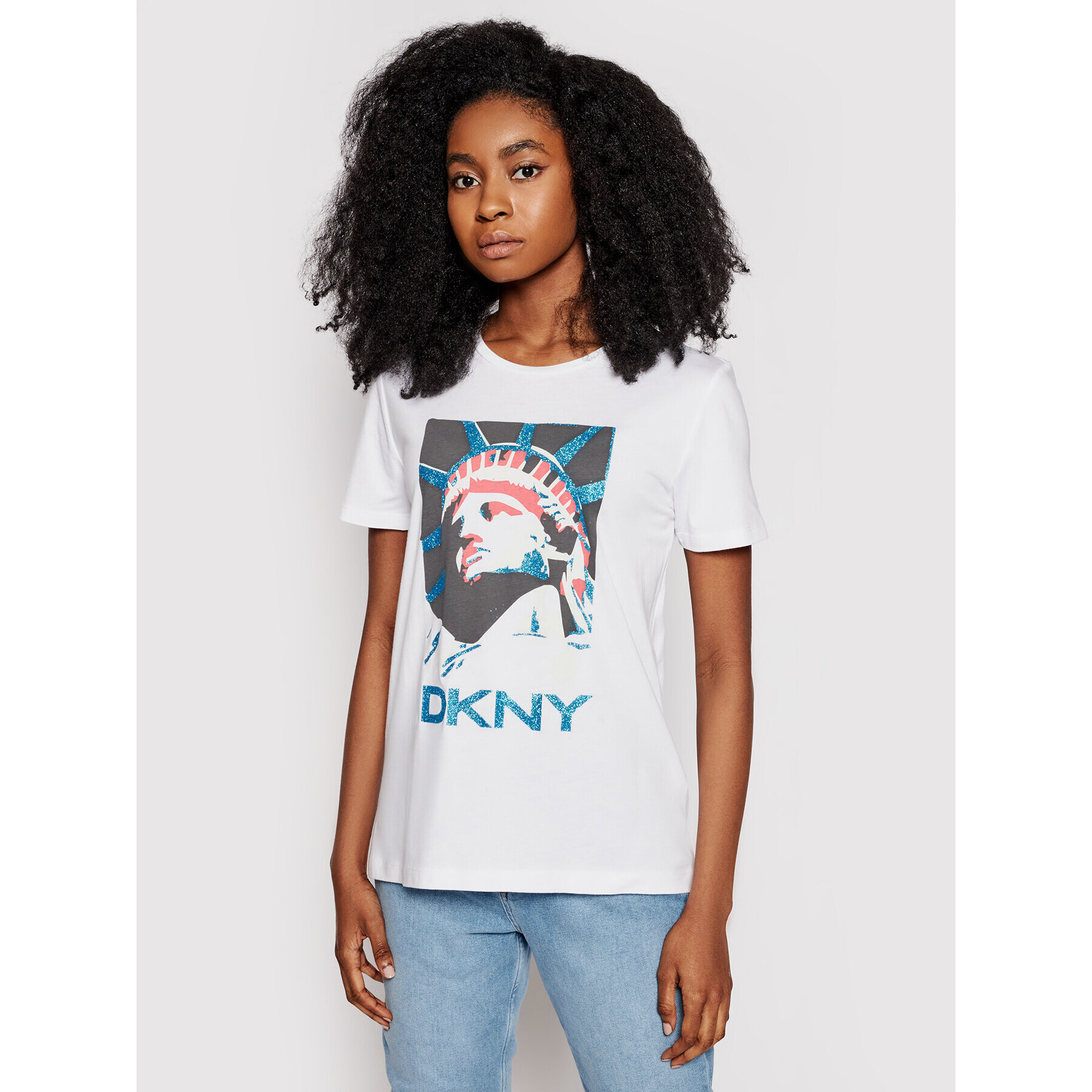 DKNY Tričko P0DBFCNA Biela Regular Fit - Pepit.sk