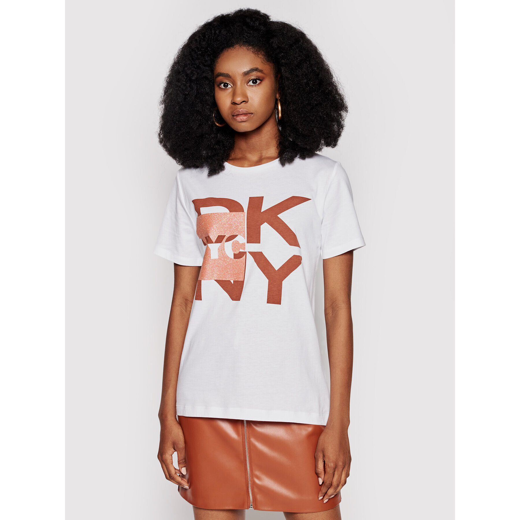 DKNY Tričko P0EBCCNA Biela Regular Fit - Pepit.sk