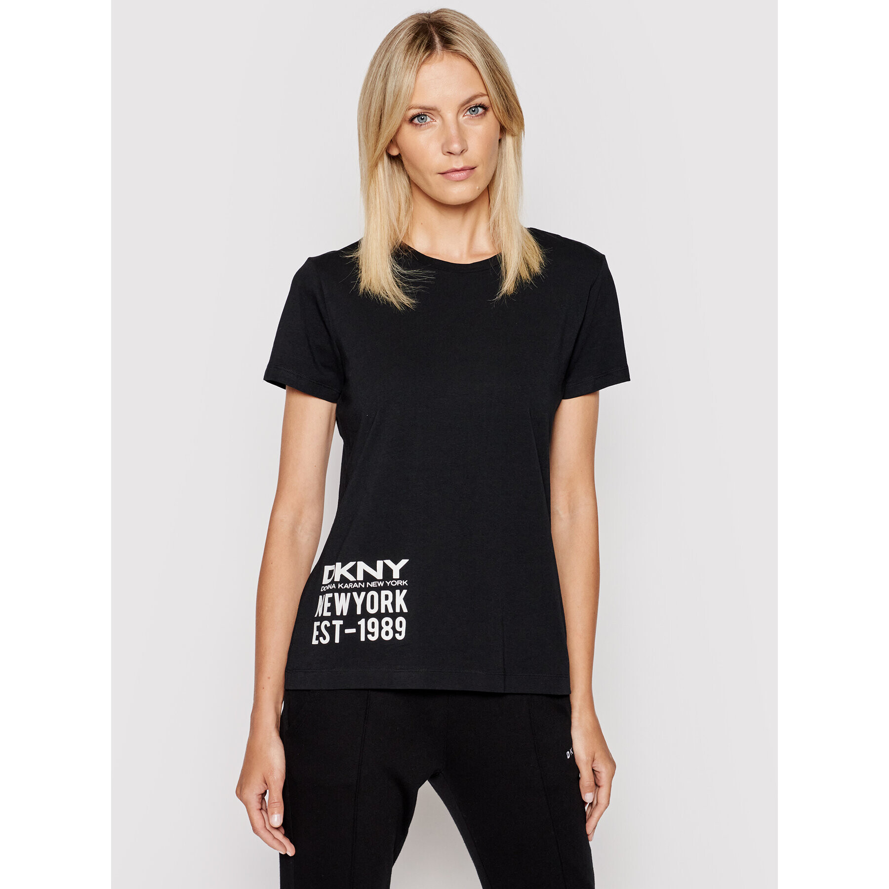 DKNY Tričko P1DTFDNA Čierna Regular Fit - Pepit.sk