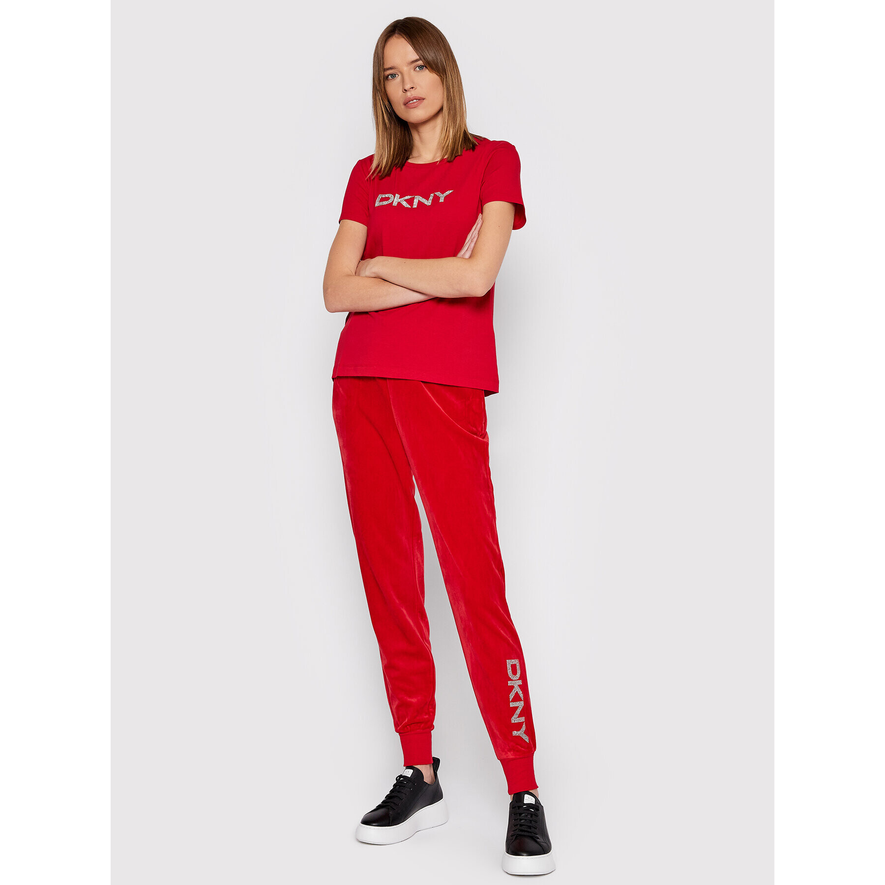 DKNY Tričko P1MRHDNA Červená Regular Fit - Pepit.sk