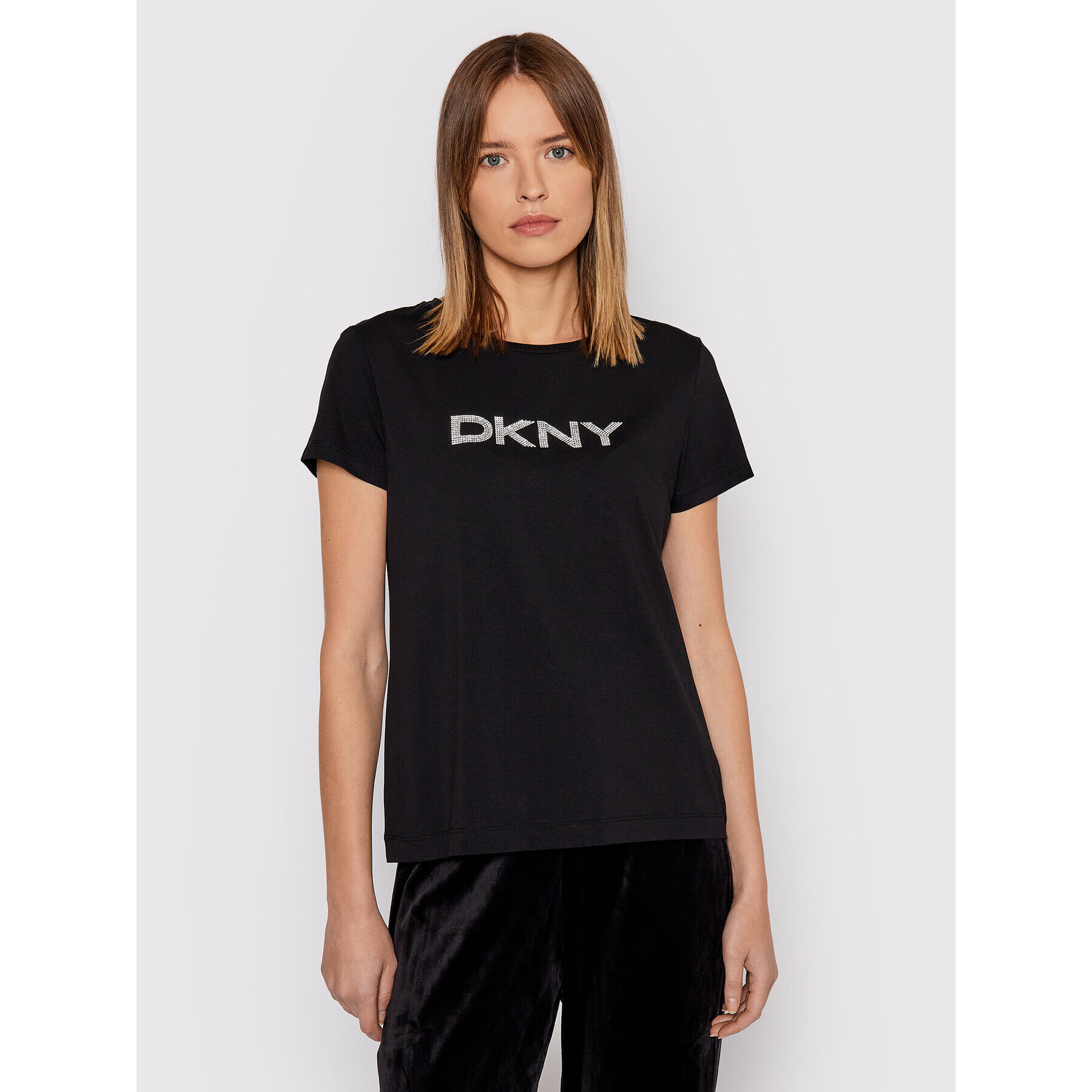 DKNY Tričko P1MRHDNA Čierna Regular Fit - Pepit.sk