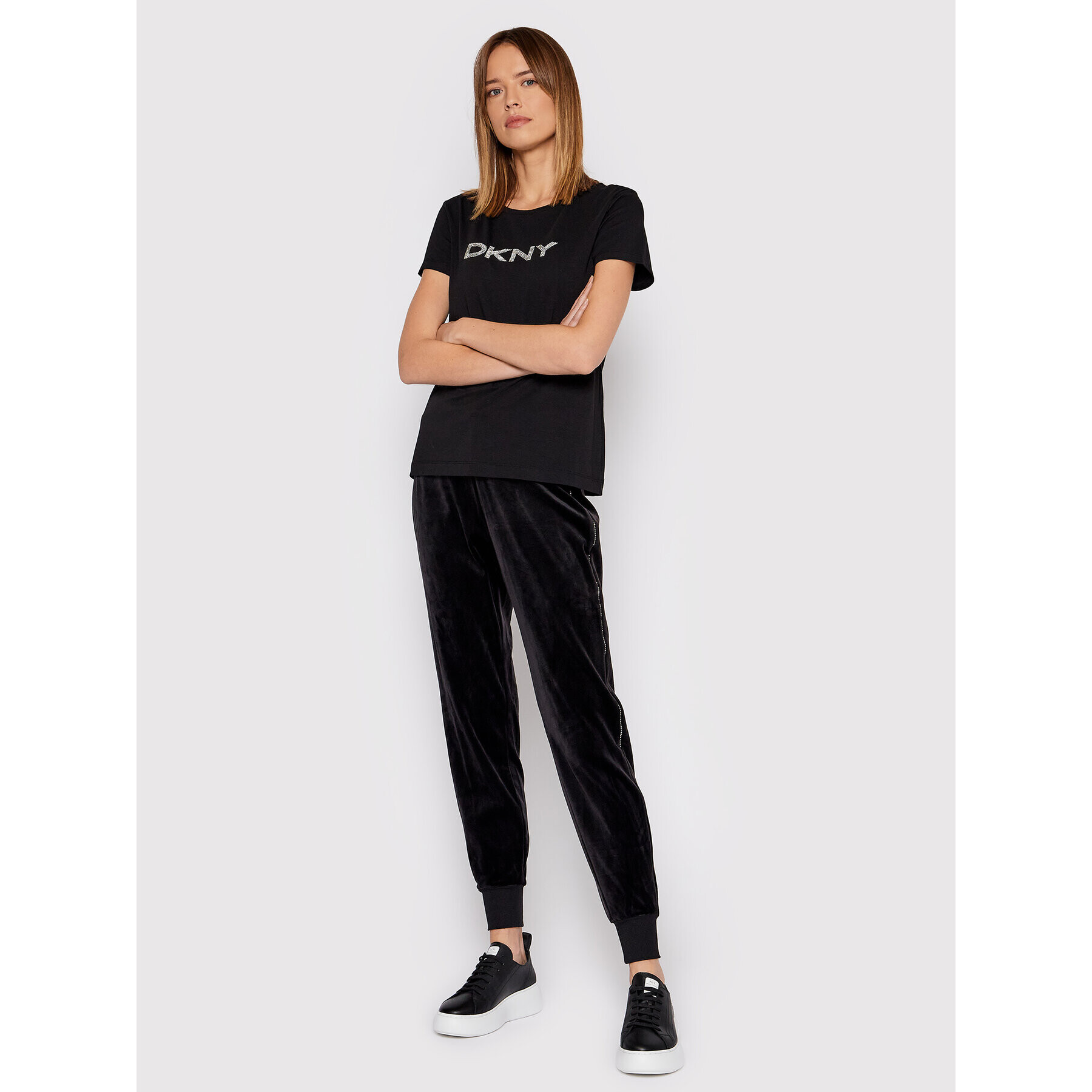 DKNY Tričko P1MRHDNA Čierna Regular Fit - Pepit.sk