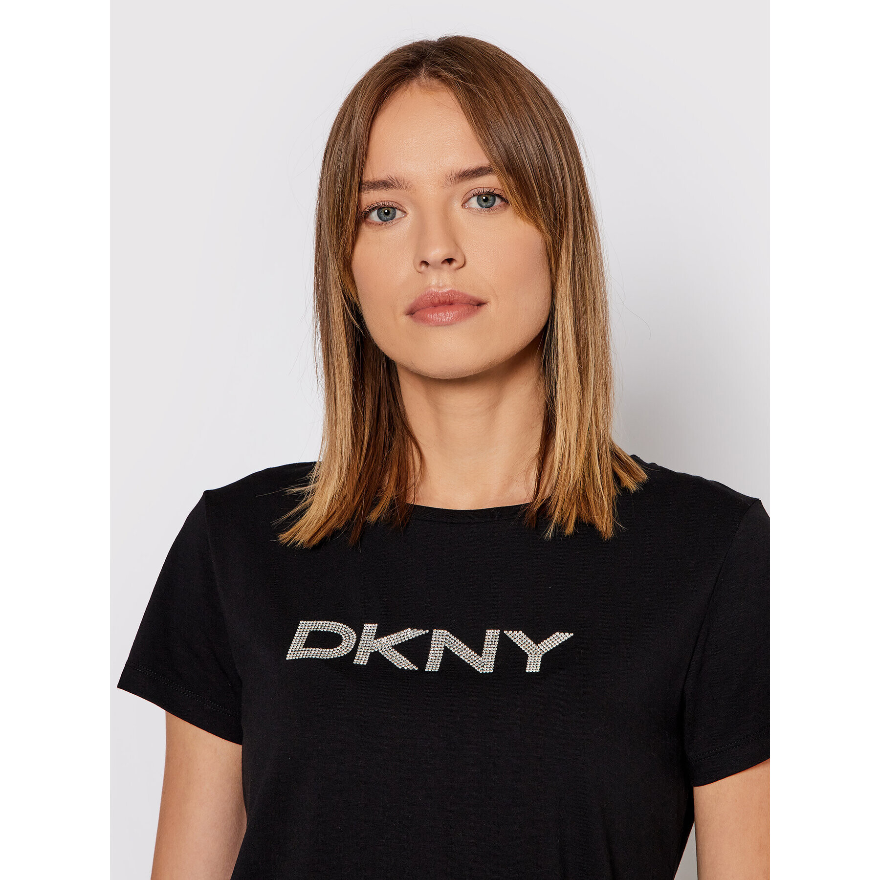 DKNY Tričko P1MRHDNA Čierna Regular Fit - Pepit.sk